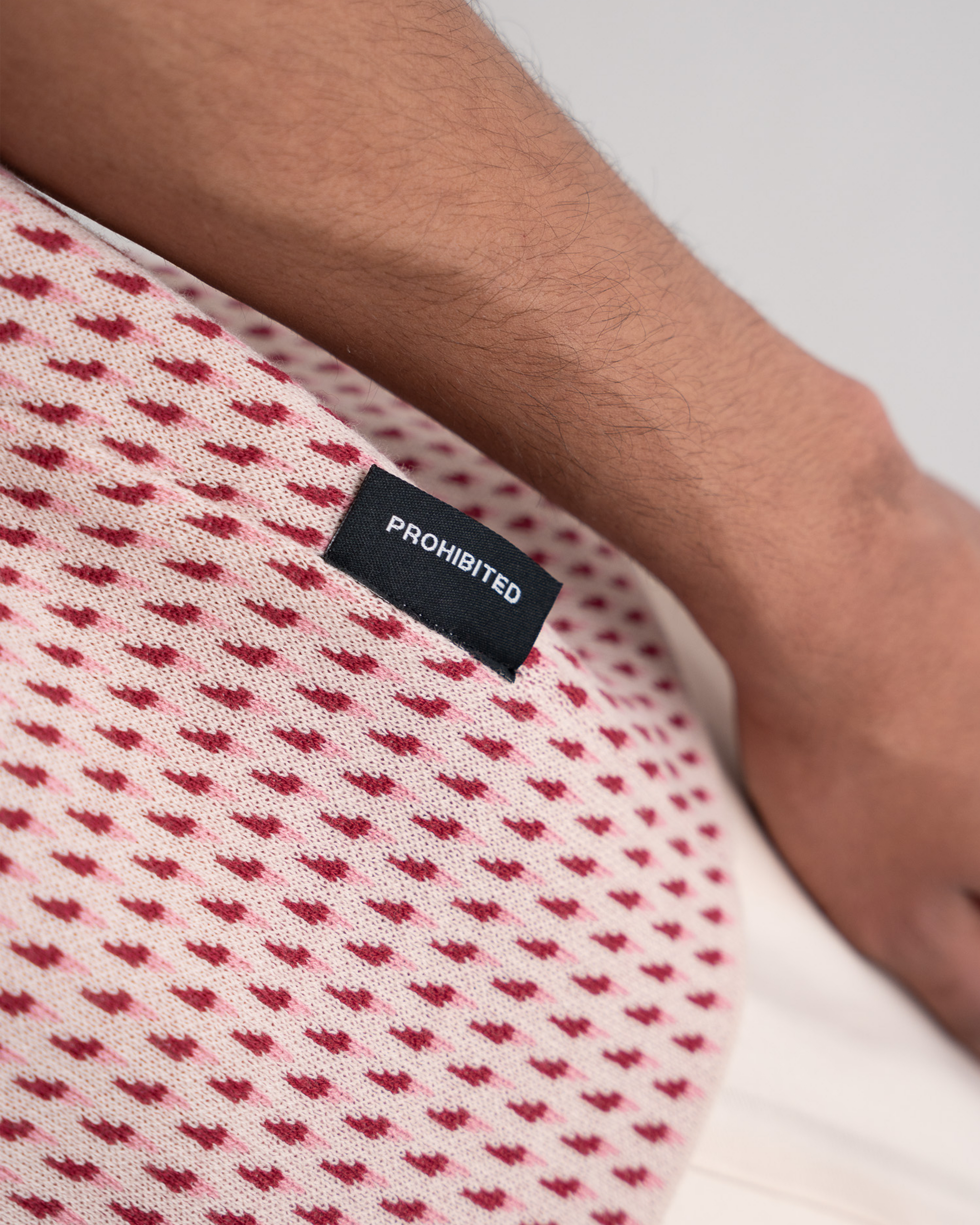 Abstract Knitted Polo Red