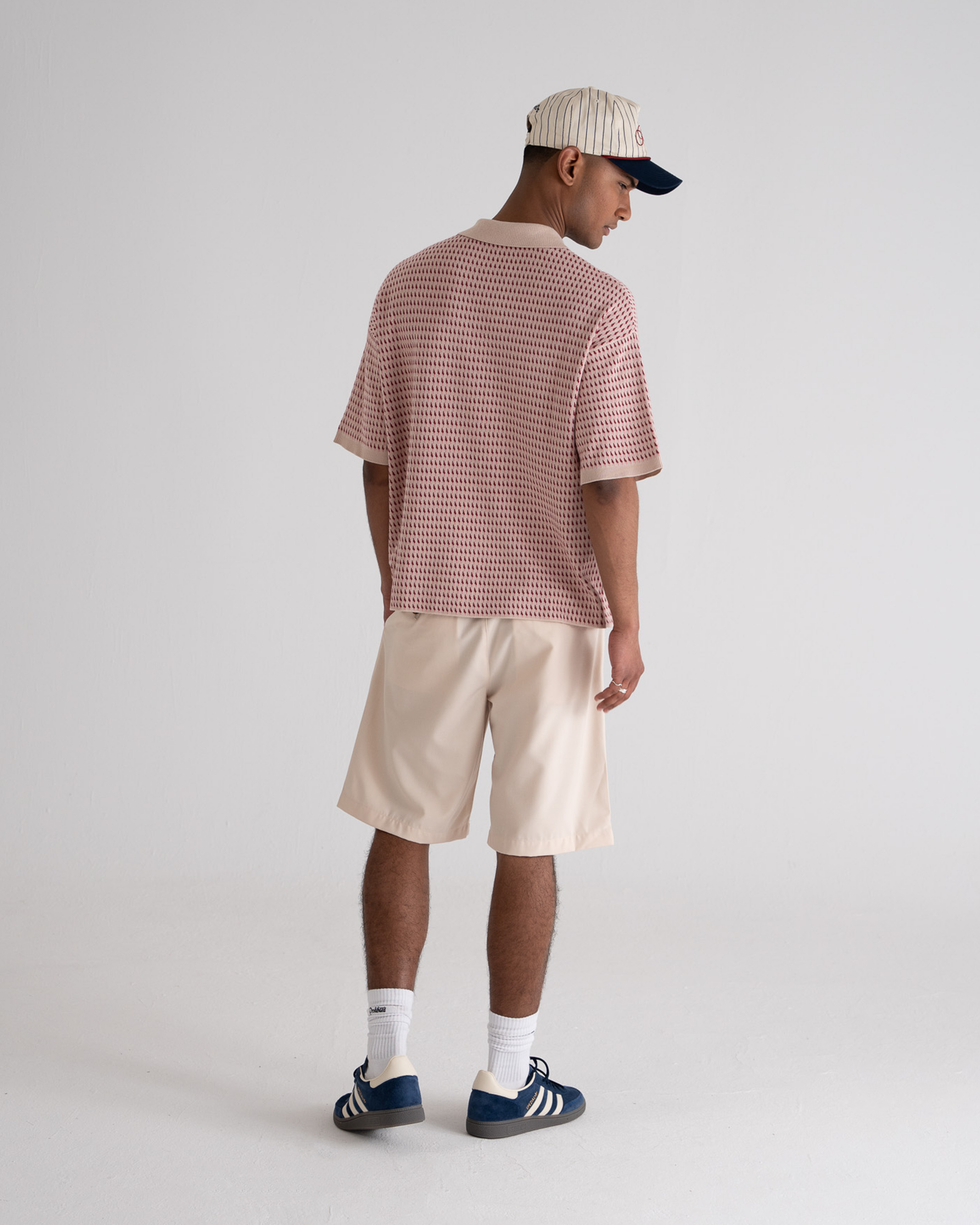 Abstract Knitted Polo Red