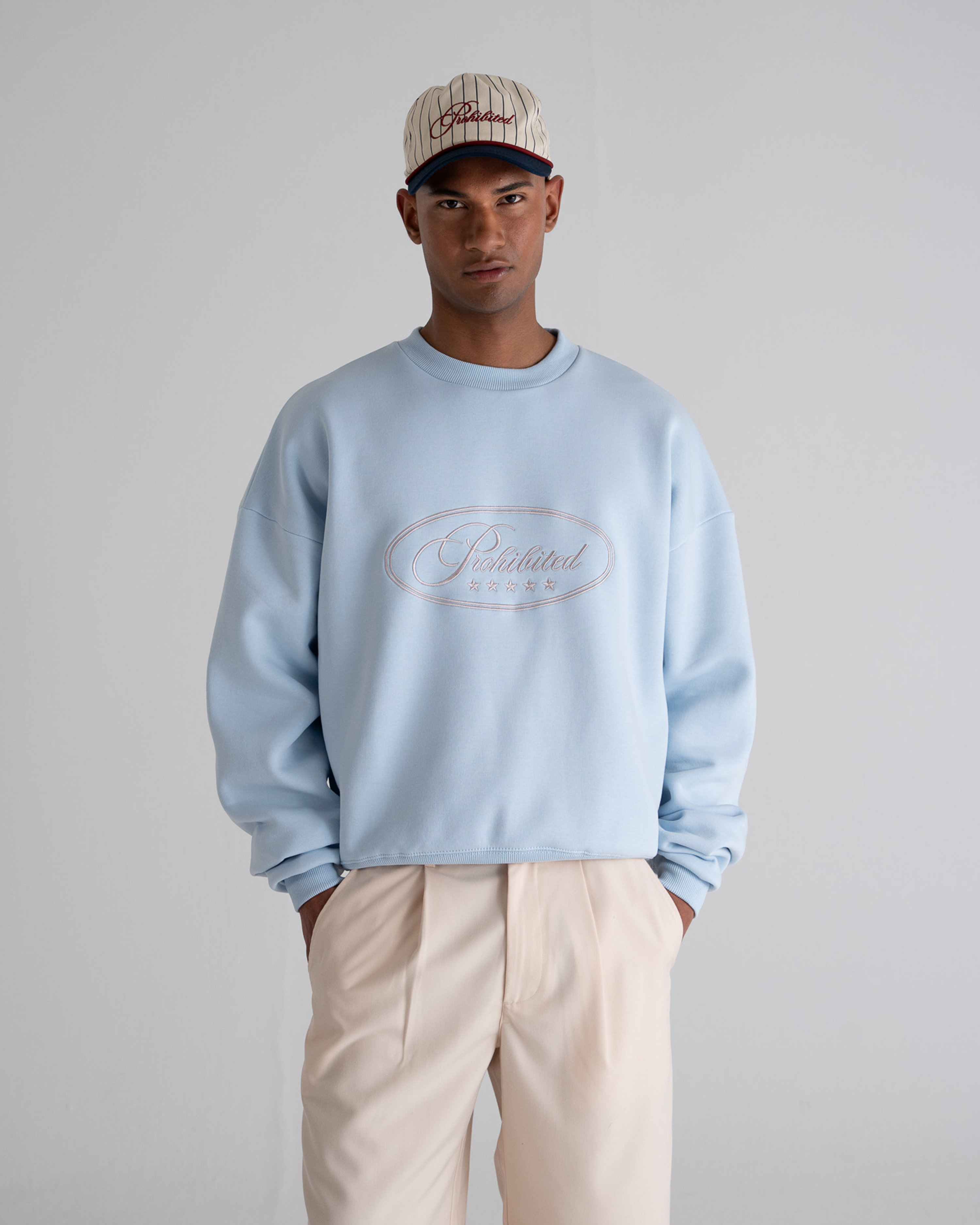 Five-Star Crew Neck Blue