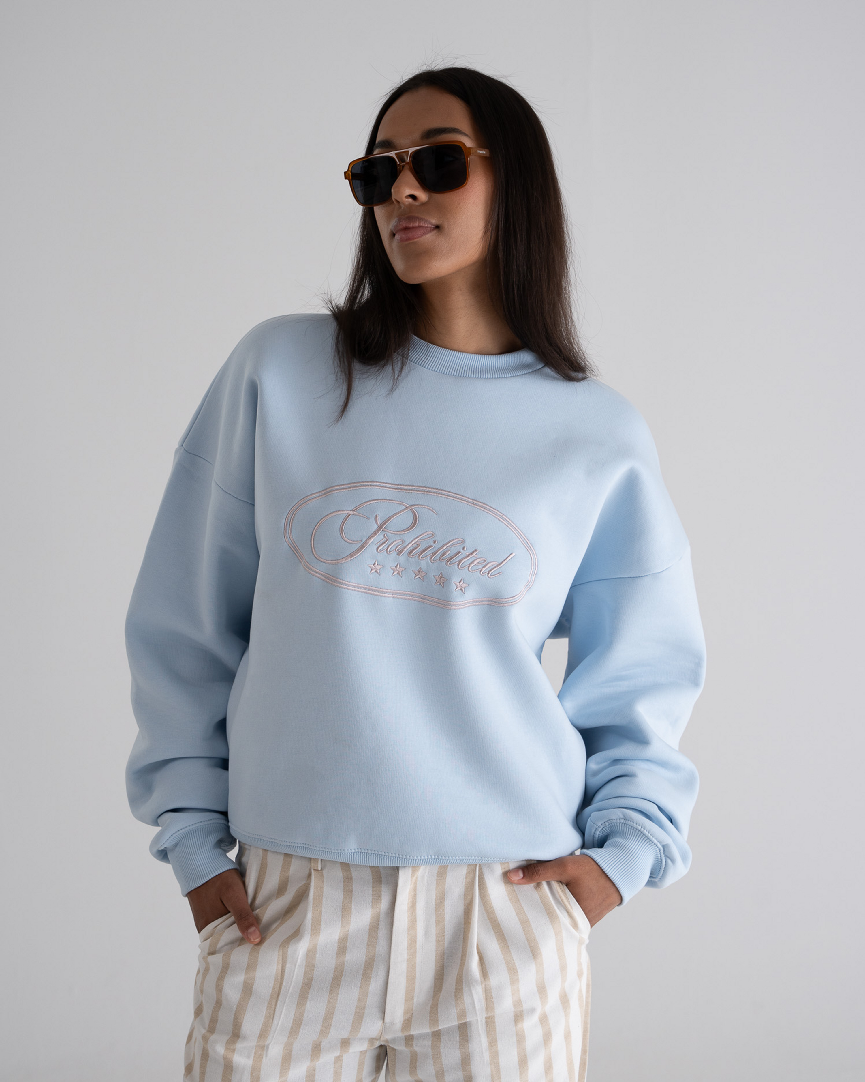Five-Star Crew Neck Blue
