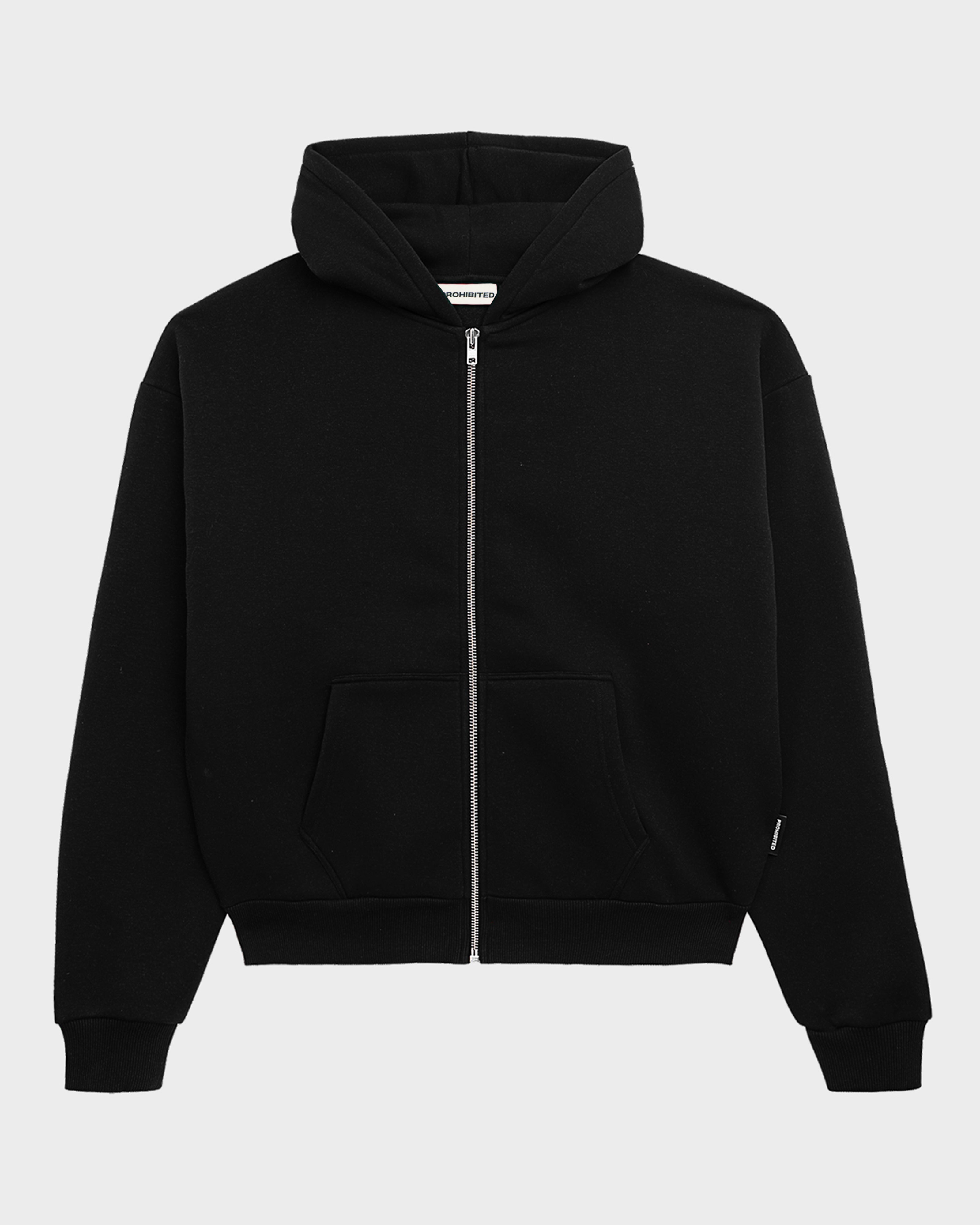 Oversized Zip Hoodie Black – Prohibited