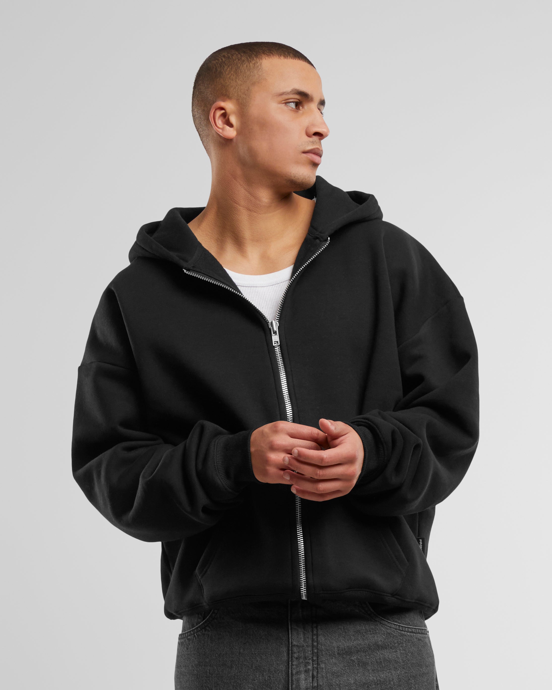 Oversized Zip-Hoodie Black