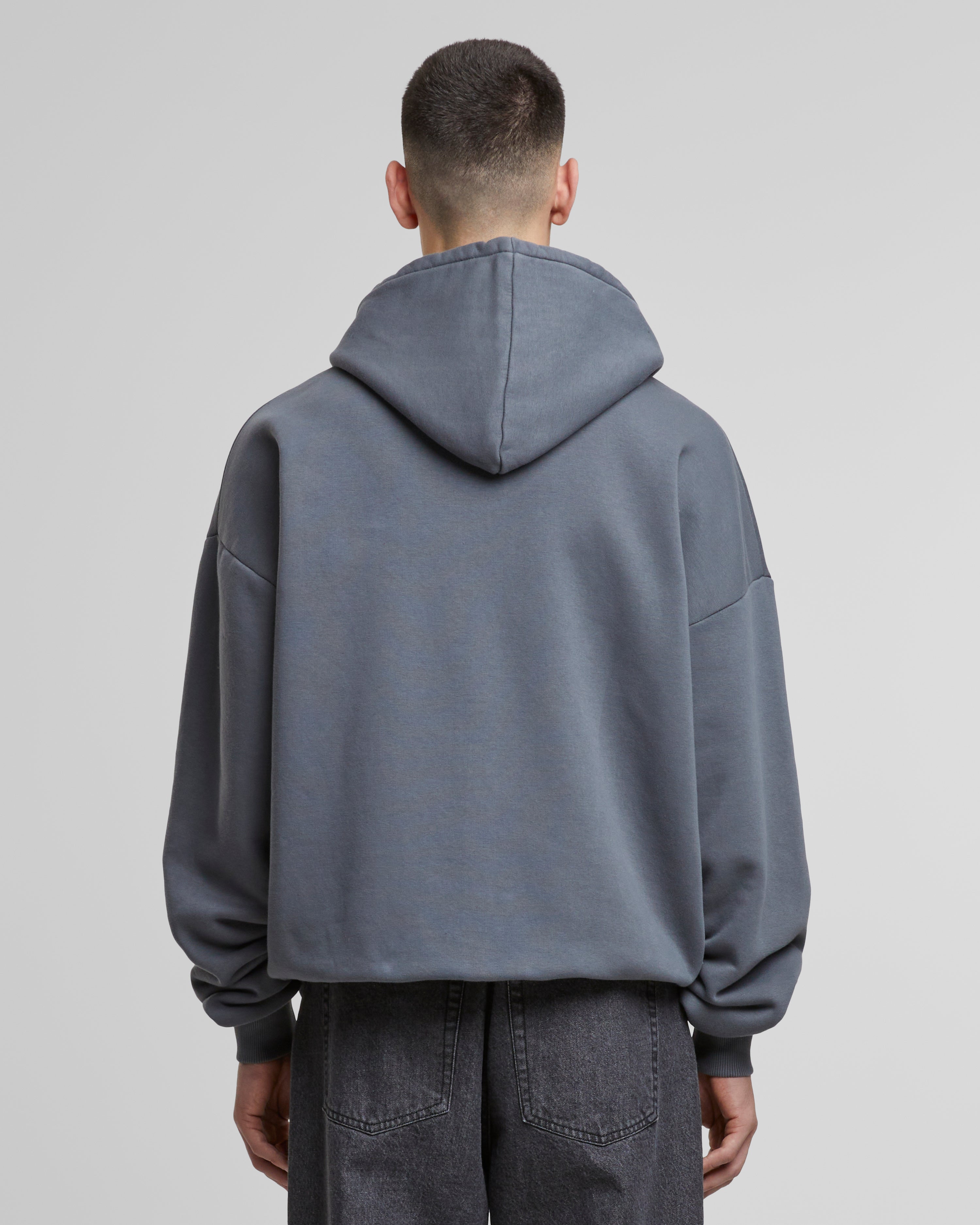 Oversized Zip Hoodie Grey (Stone Washed)