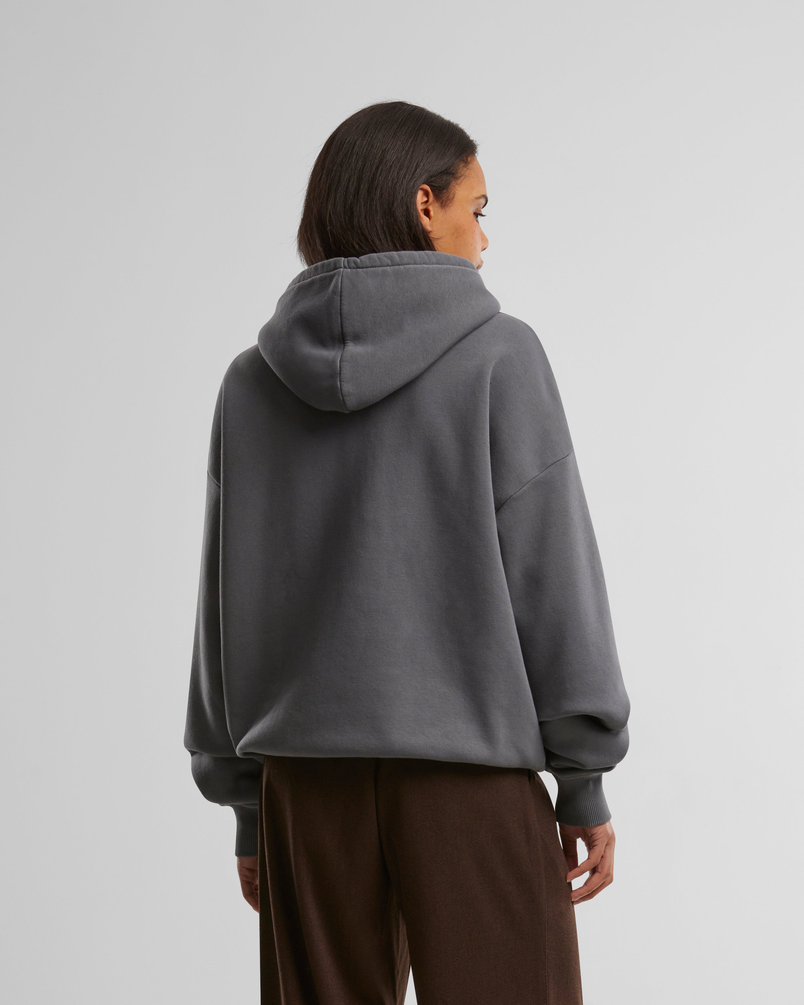 Oversized Zip Hoodie Grey (Stone Washed)