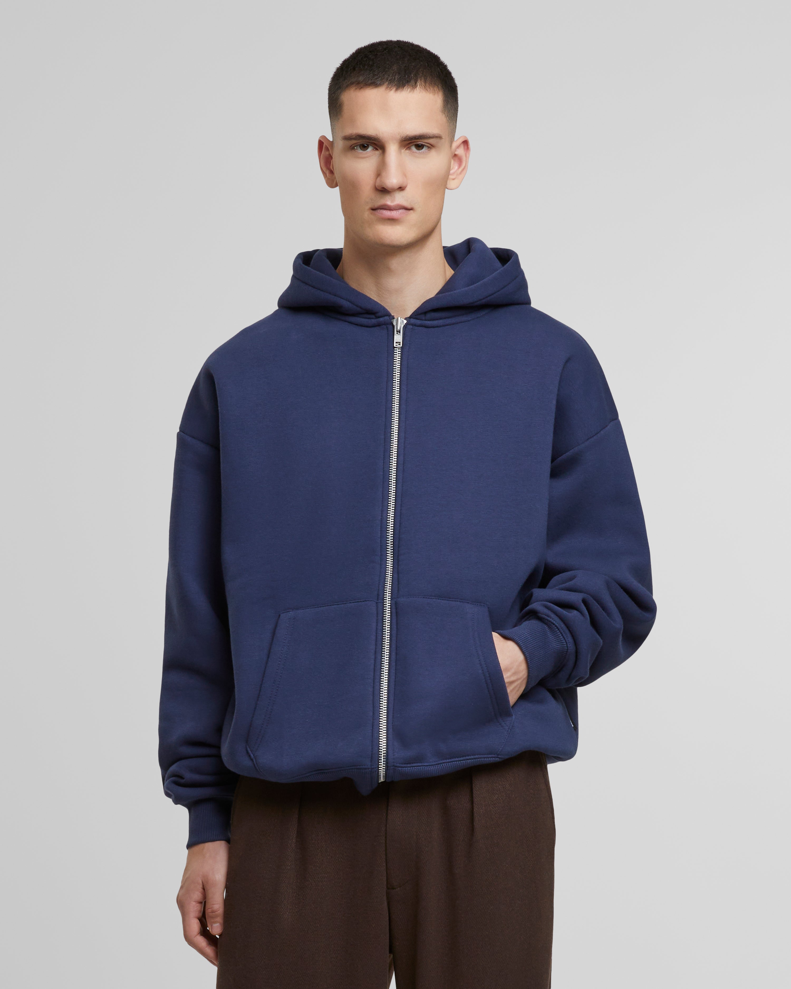 Oversized Zip-Hoodie Navy