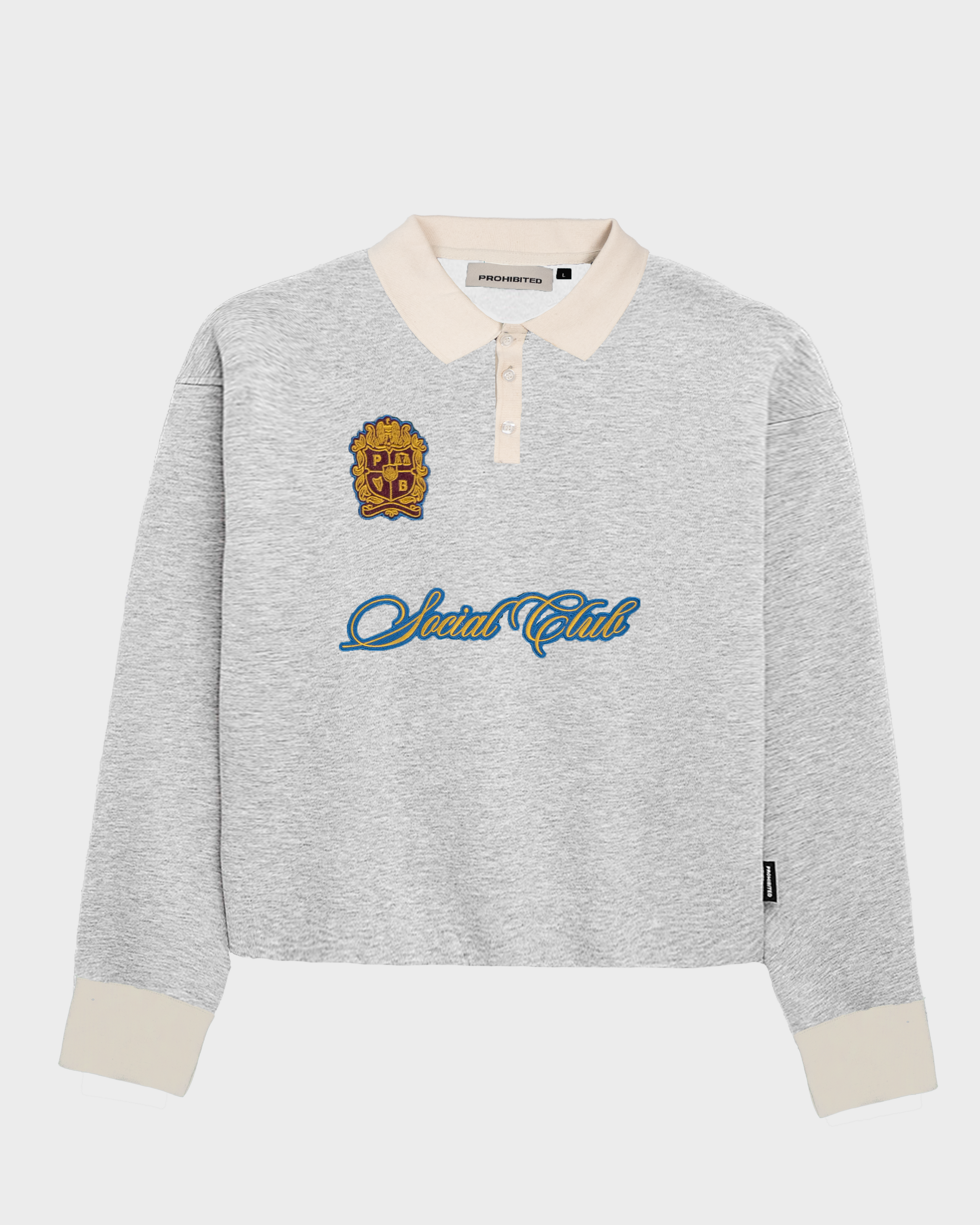 Club Polo Longsleeve Grey Melange