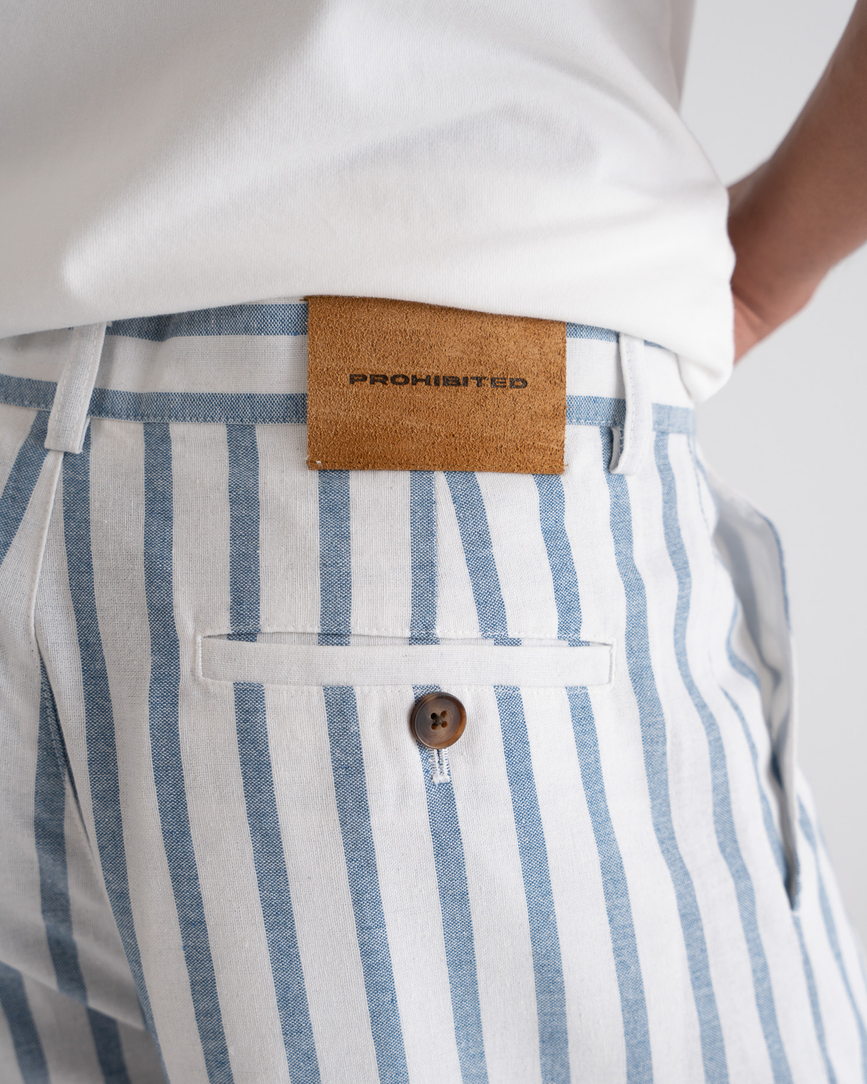 Striped Linen Pants Blue