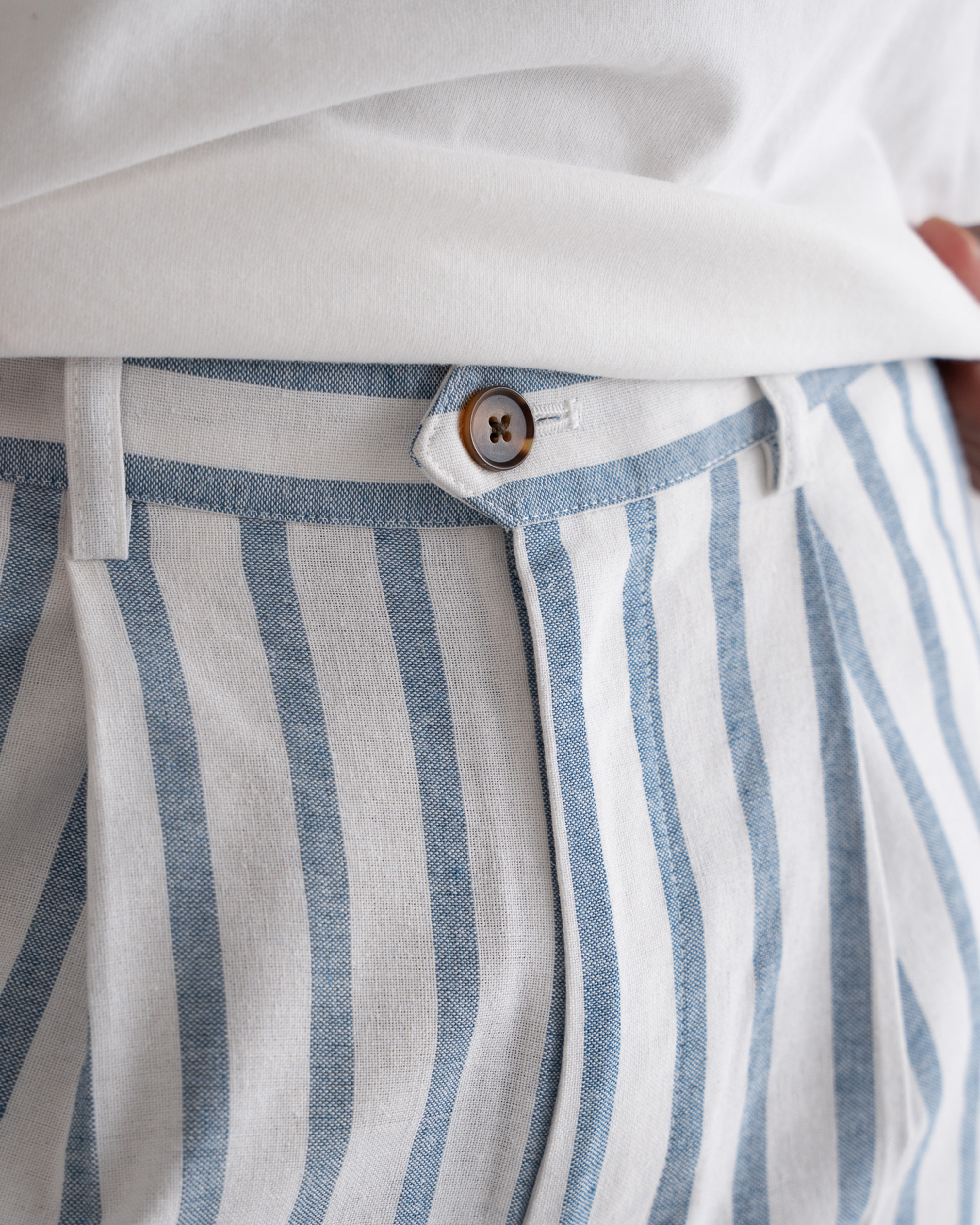 Striped Linen Pants Blue