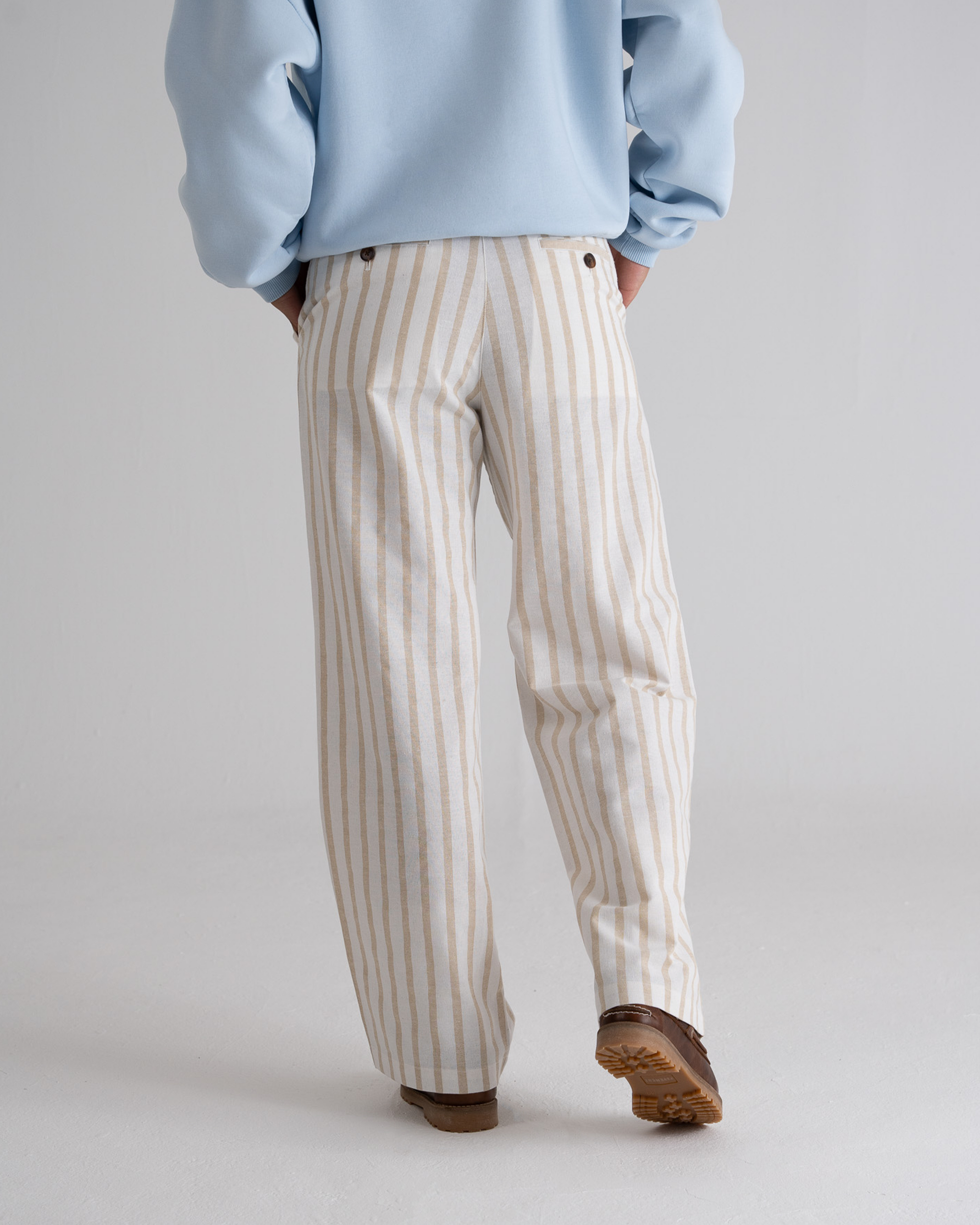 Striped Linen Pants Yellow