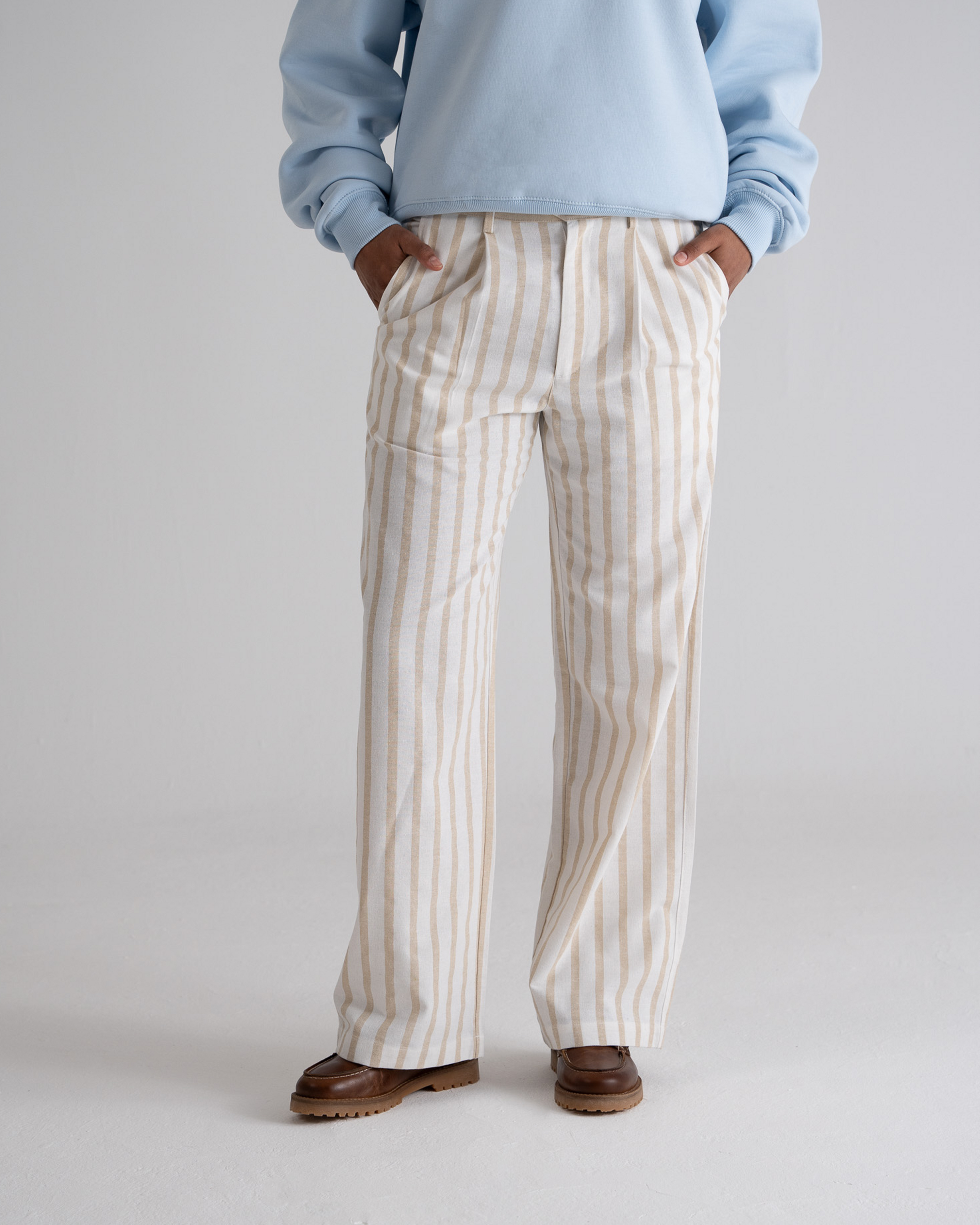 Striped Linen Pants Yellow