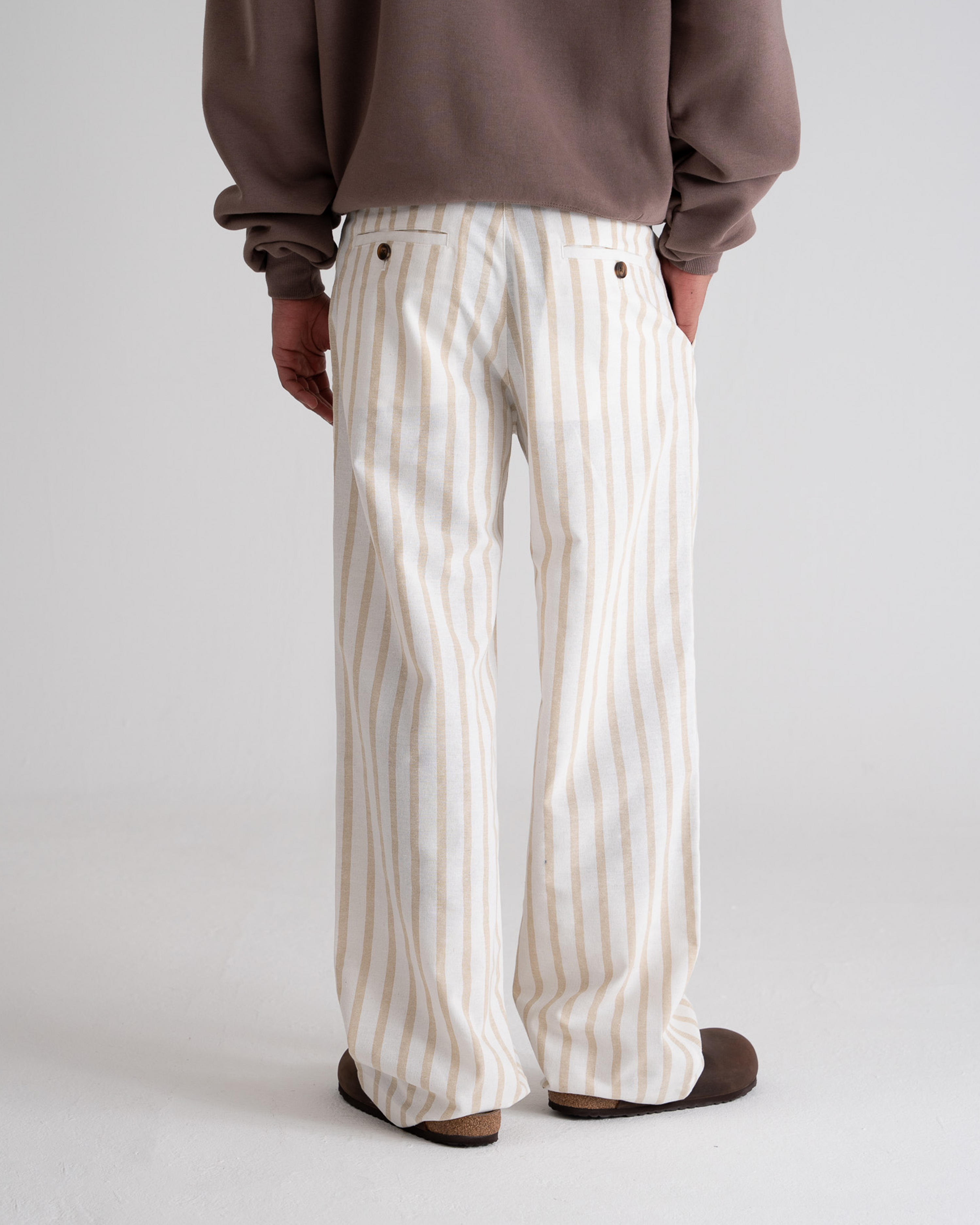 Striped Linen Pants Yellow