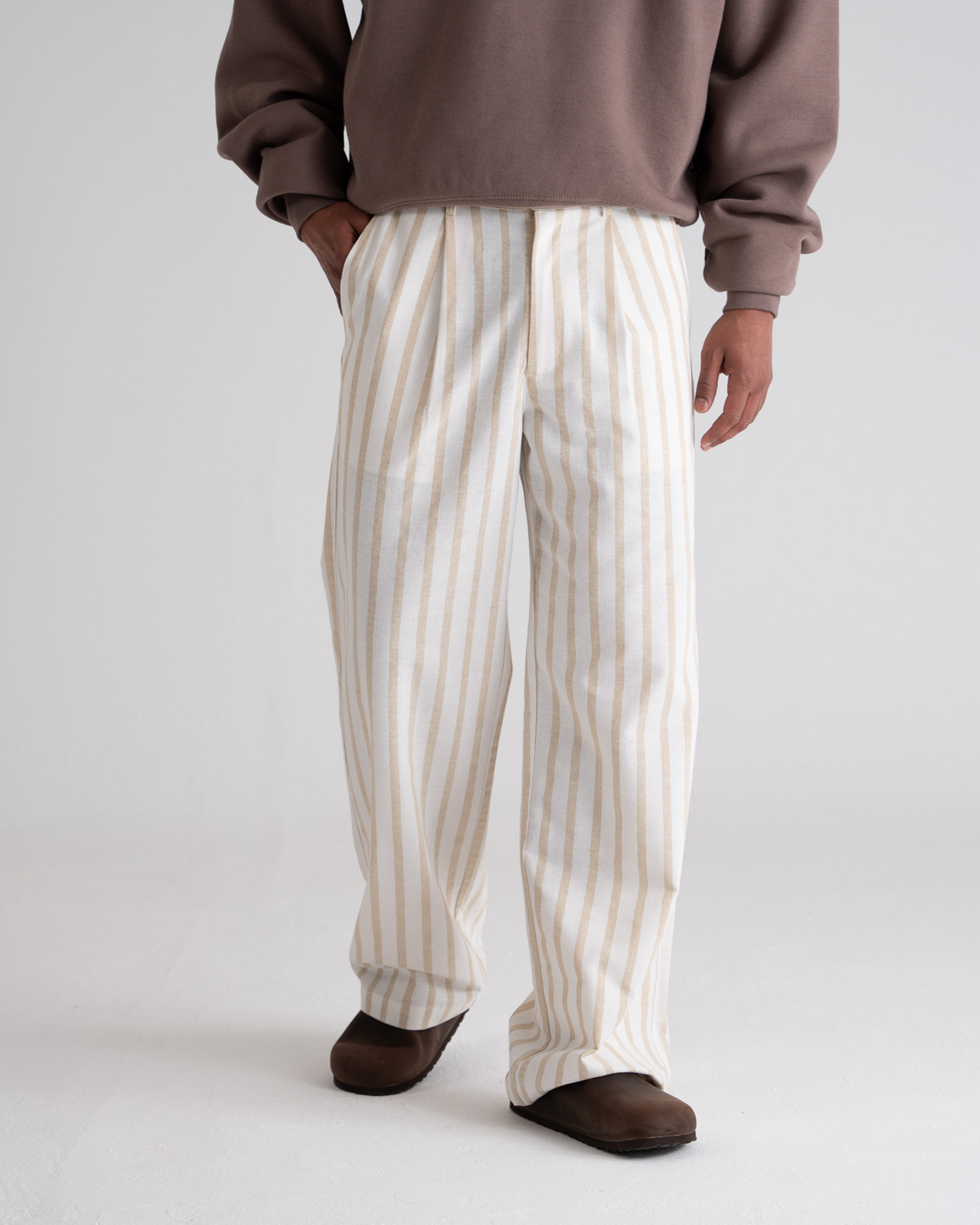 Striped Linen Pants Yellow