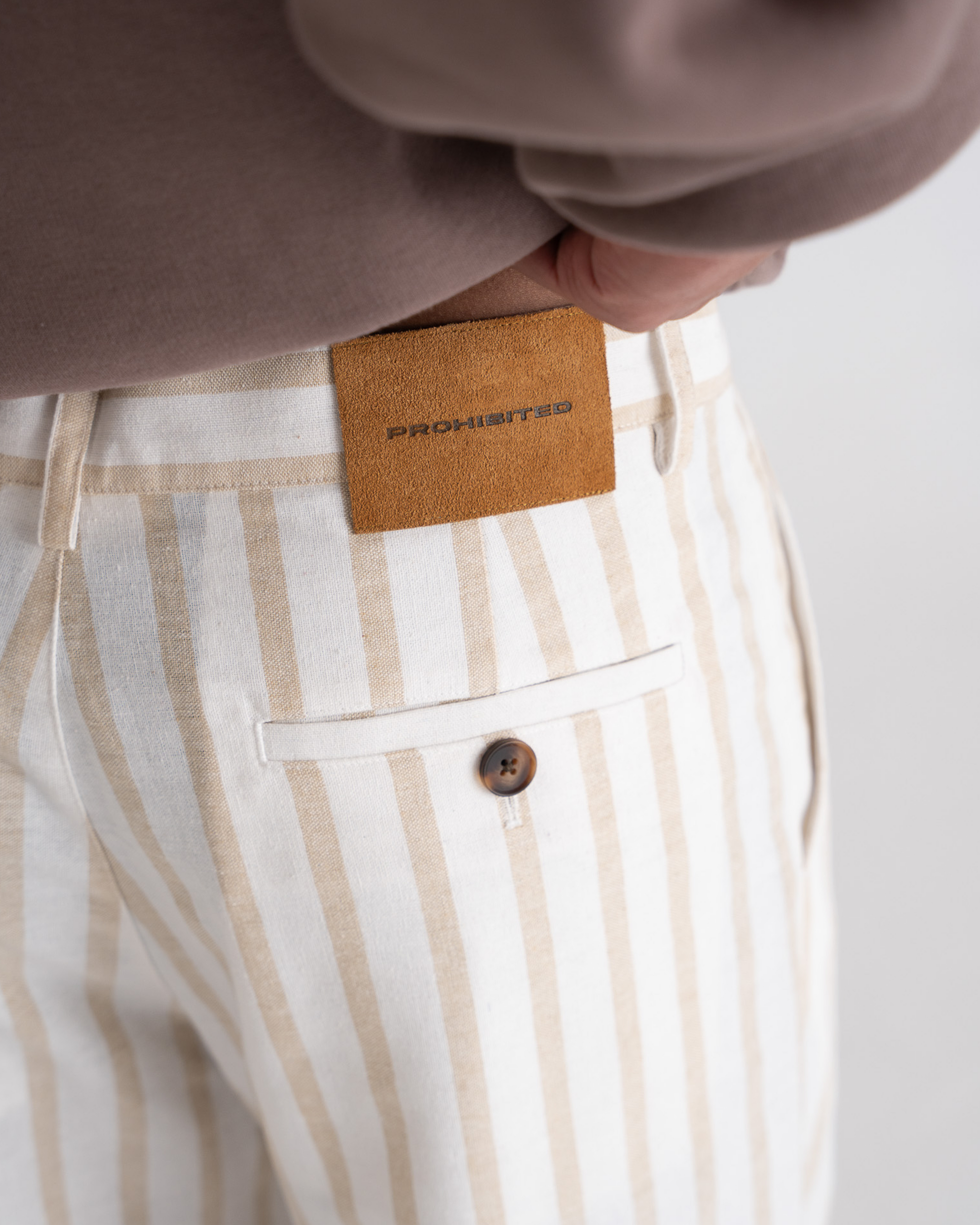 Striped Linen Pants Yellow