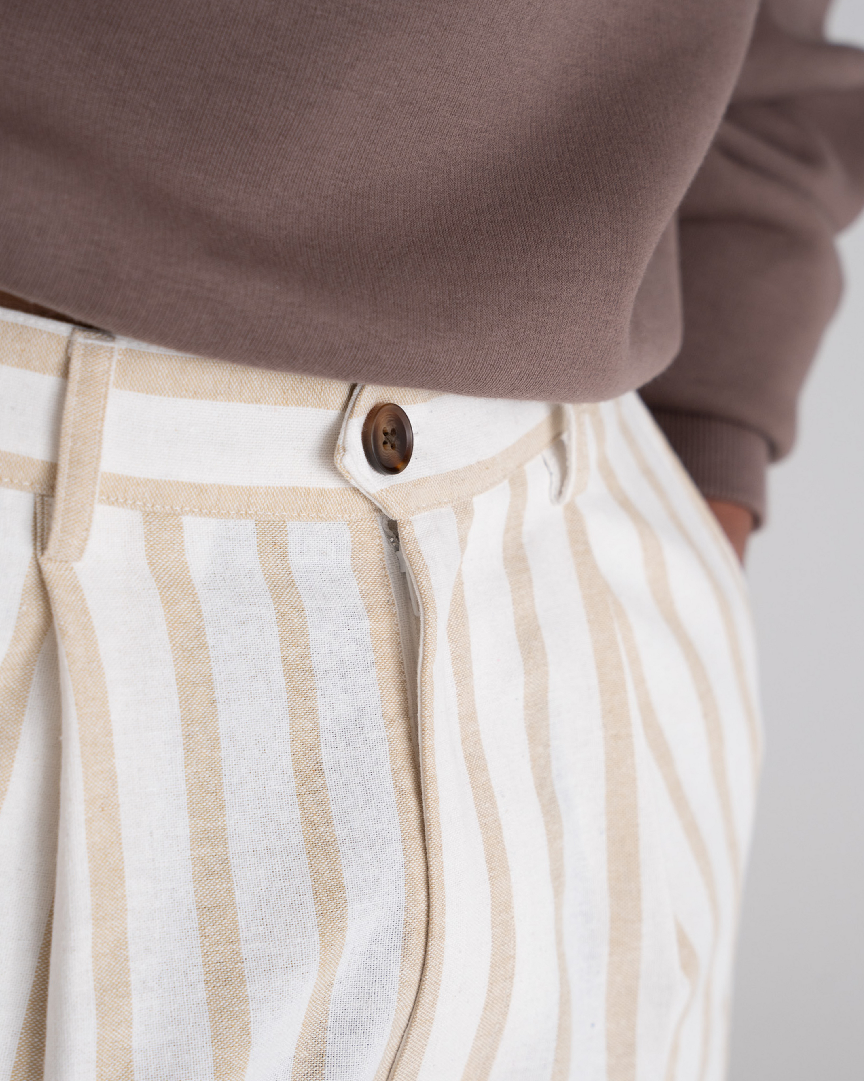 Striped Linen Pants Yellow