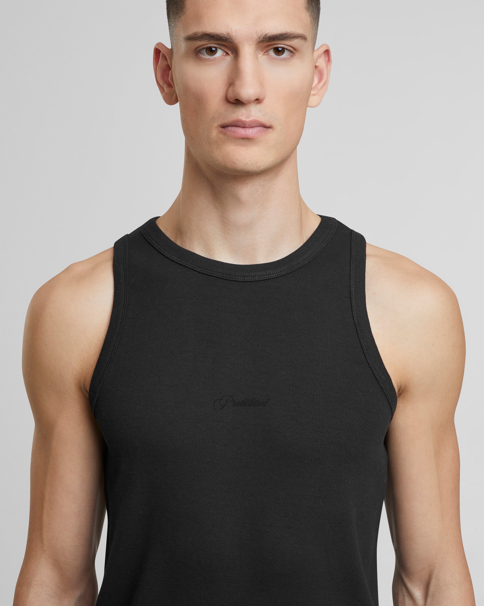 The Embroidery Tank Top Black