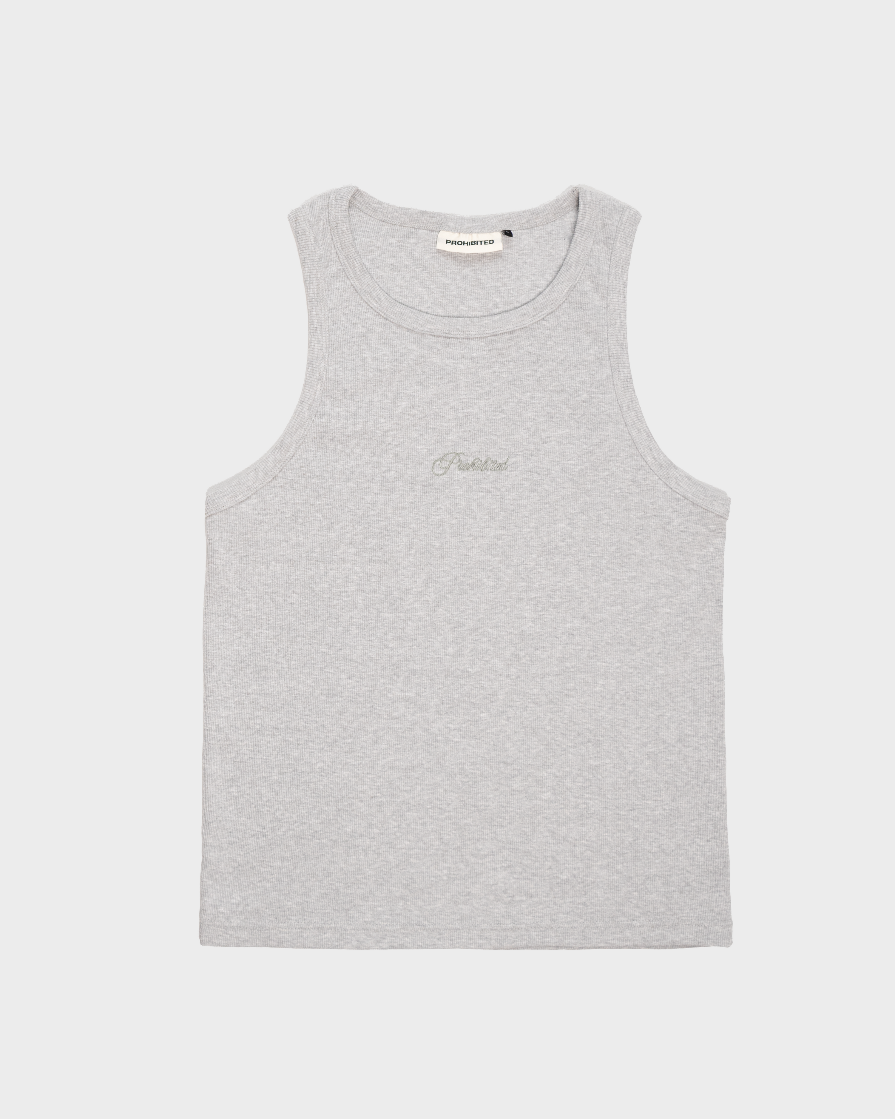 The Embroidery Tank Top Grey Melange
