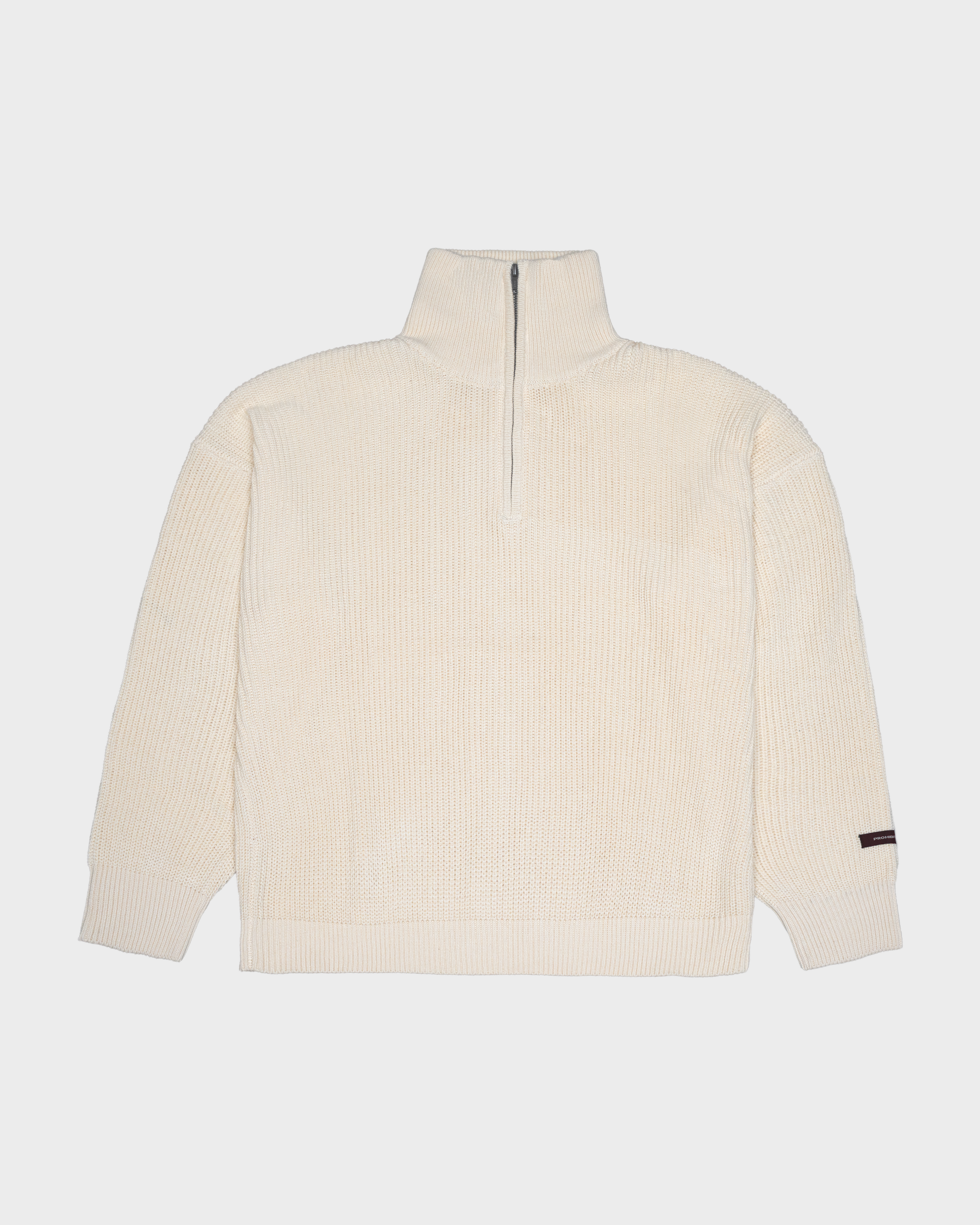 Winter Knit Half-Zip Off-White