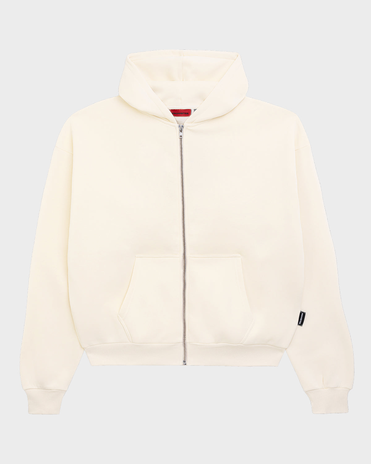 Oversized Zip Hoodie Cream – Prohibited - Main Image