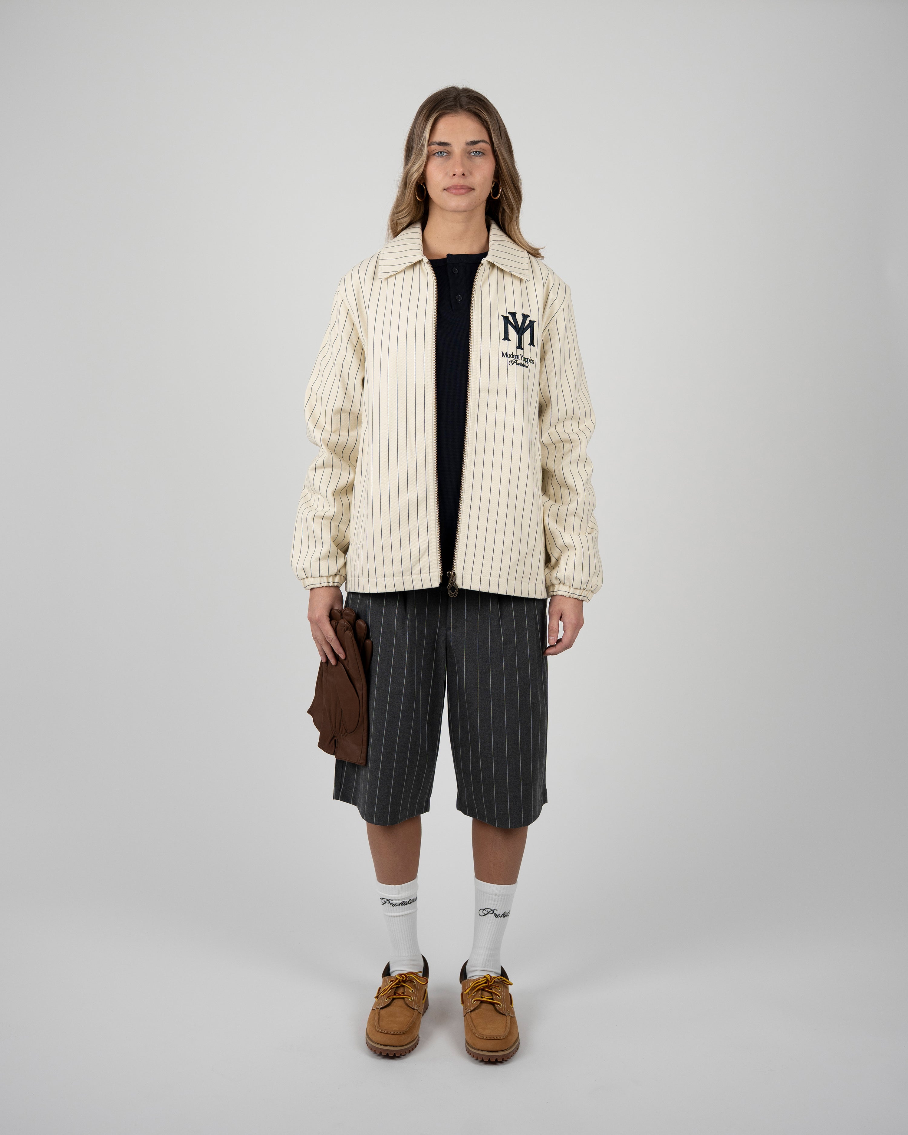 Belmont Jacket Pinstripe Cream