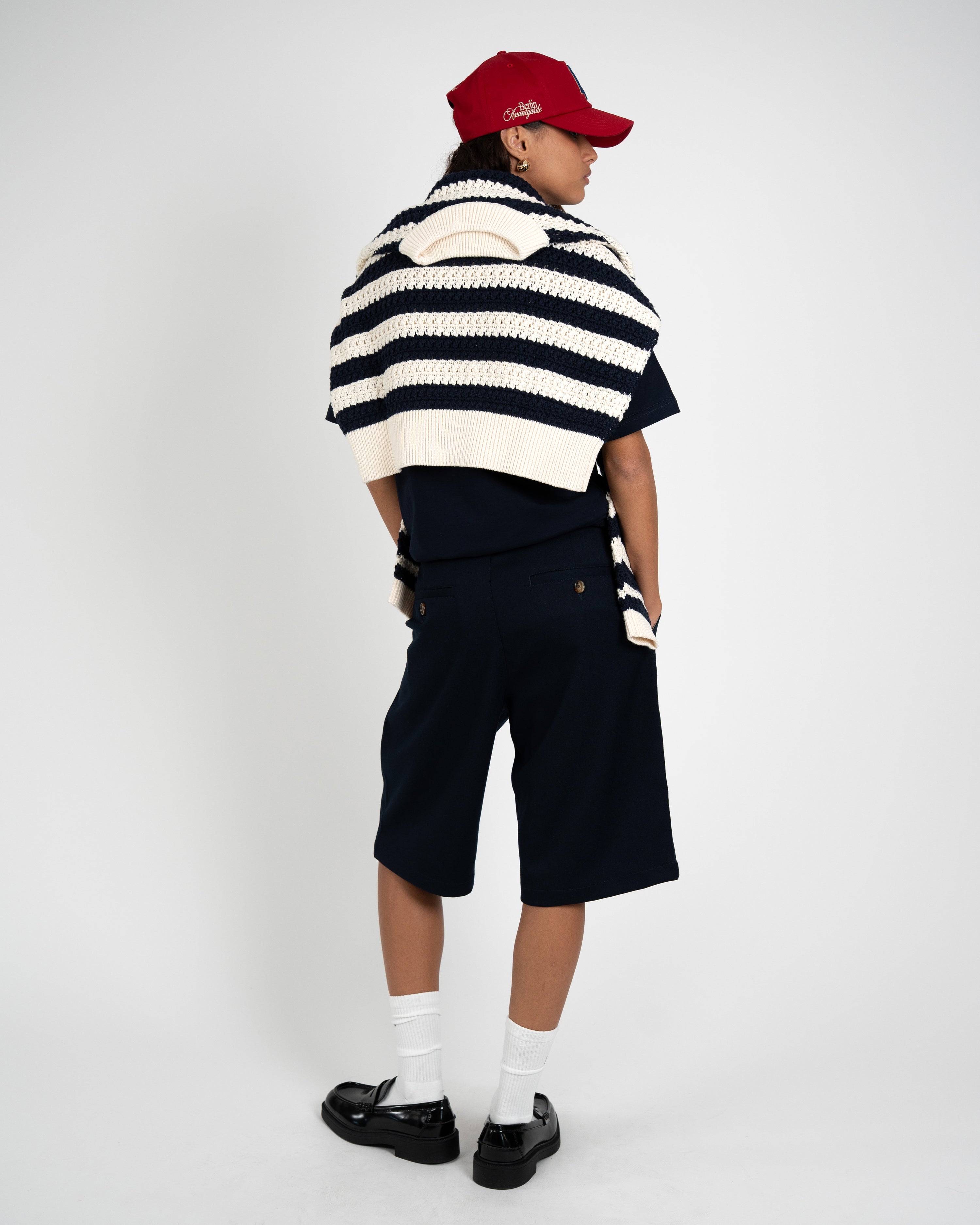 Newport Pleated Shorts Navy