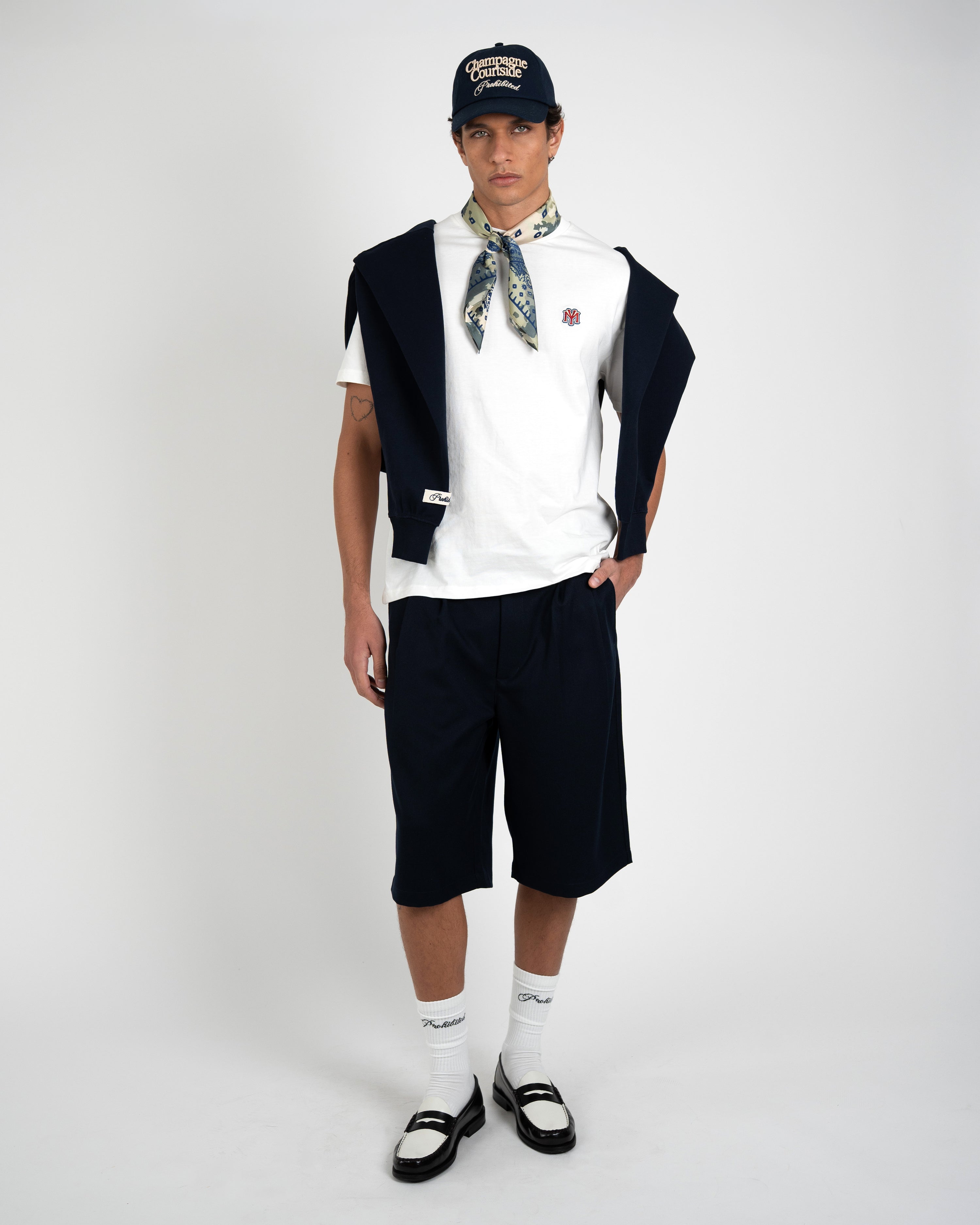 Newport Pleated Shorts Navy