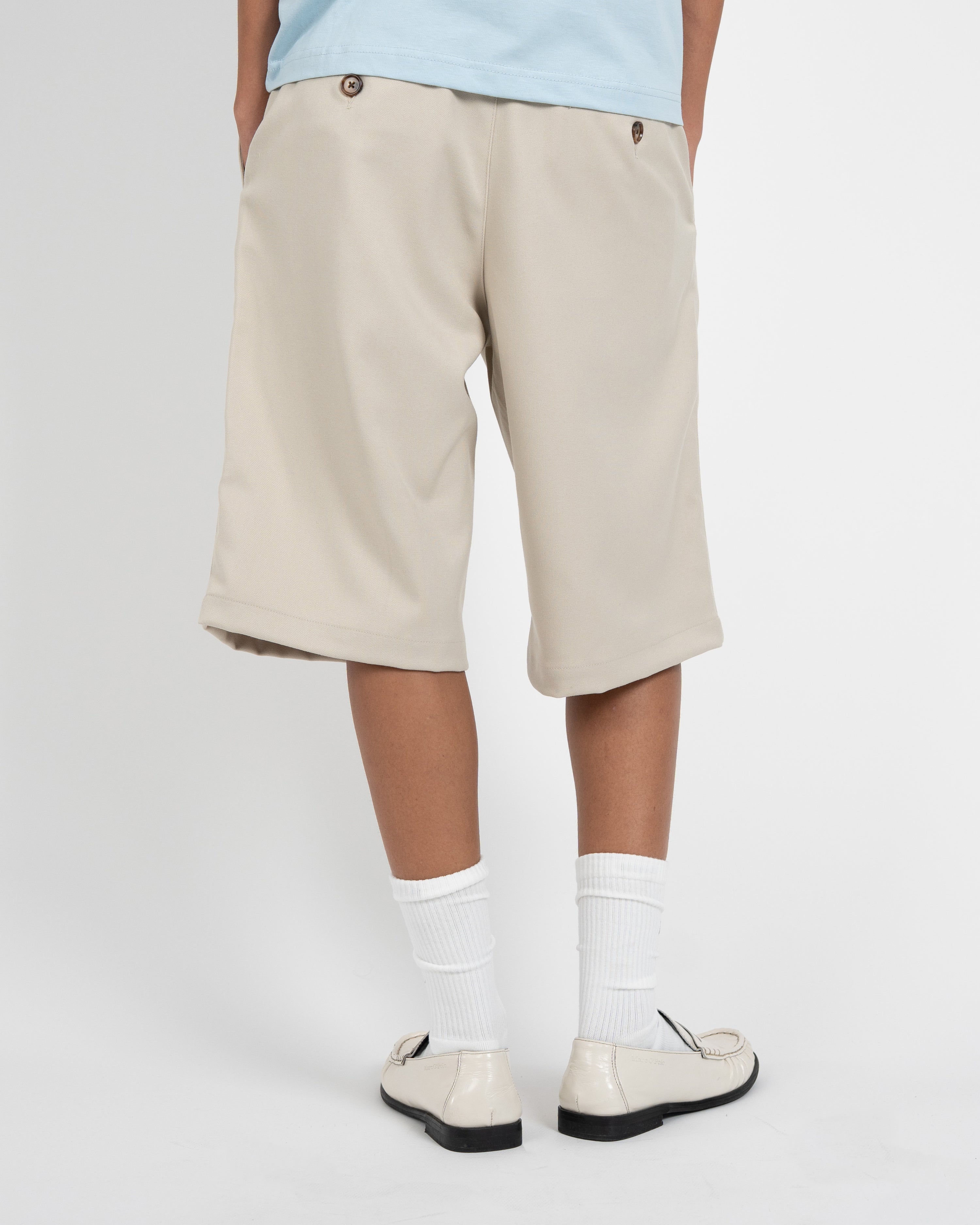 Newport Pleated Shorts Cream