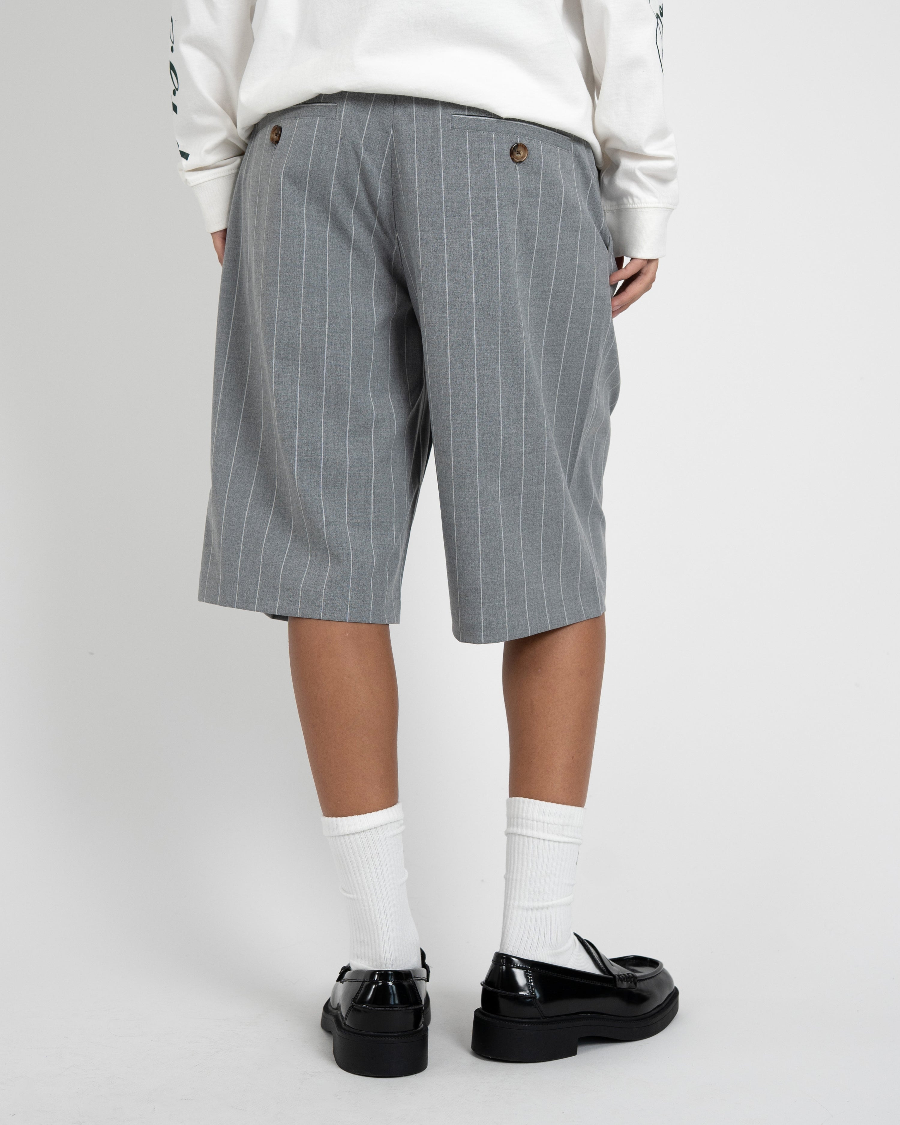Newport Pleated Shorts Grey