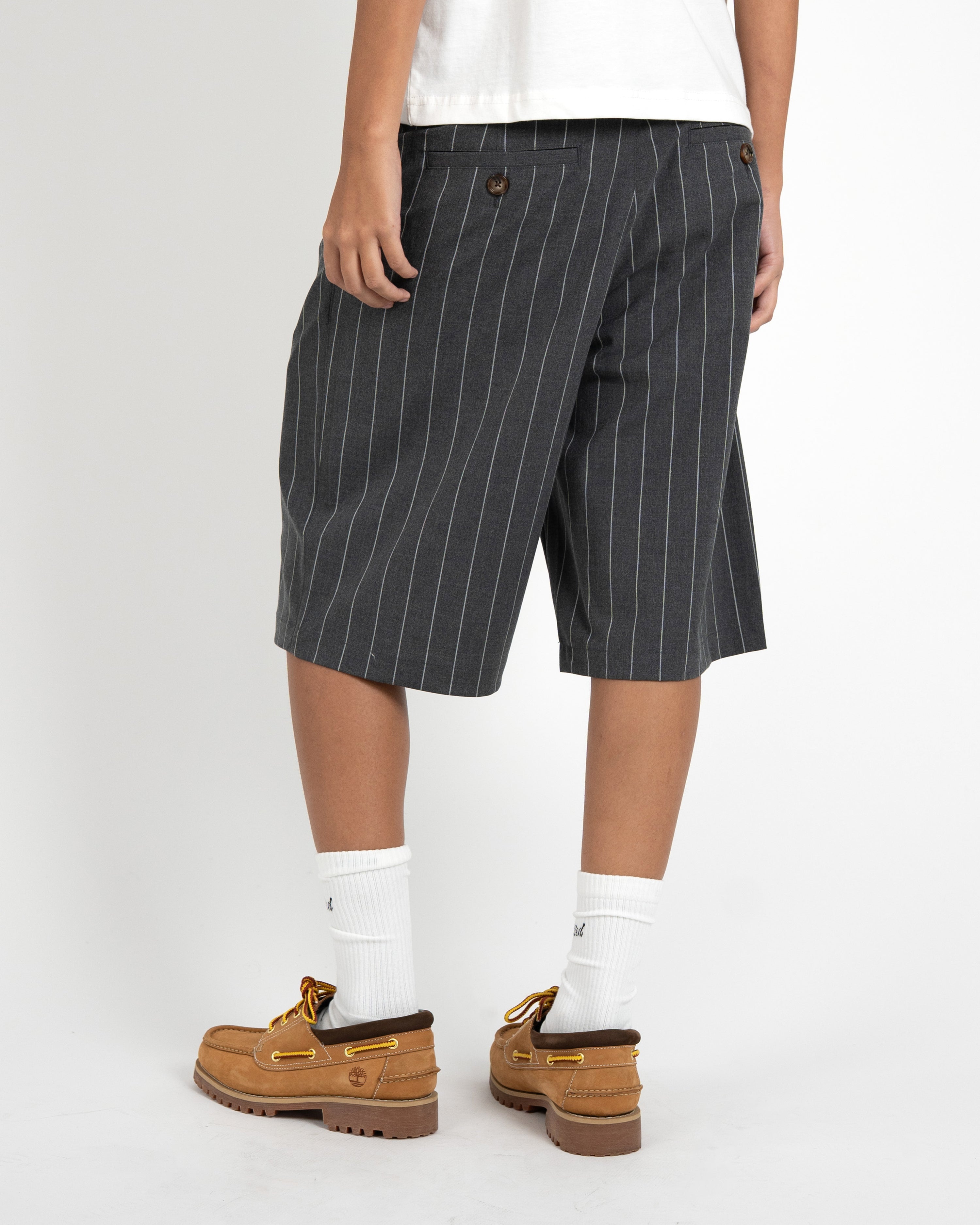 Newport Pleated Shorts Dark Grey