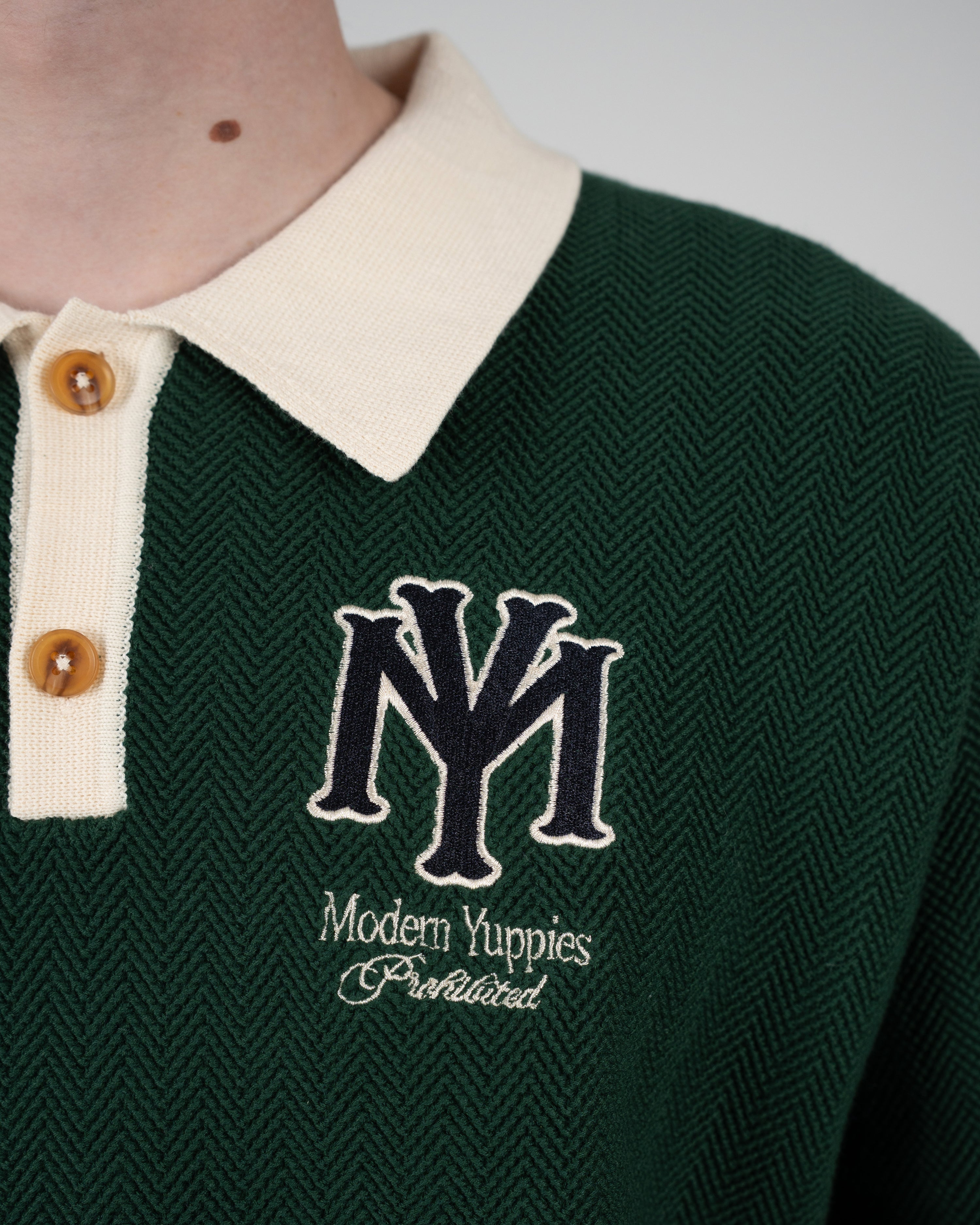 Off Season Knit Polo Dark Green