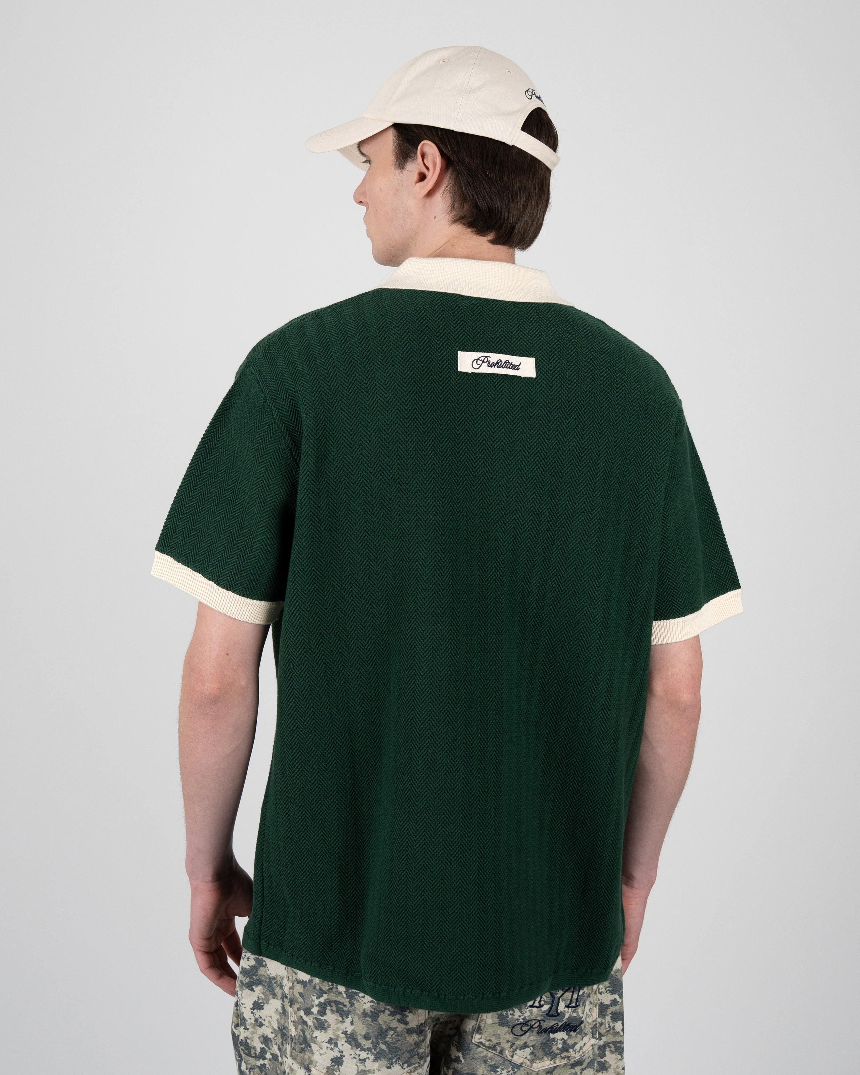 Off Season Knit Polo Dark Green