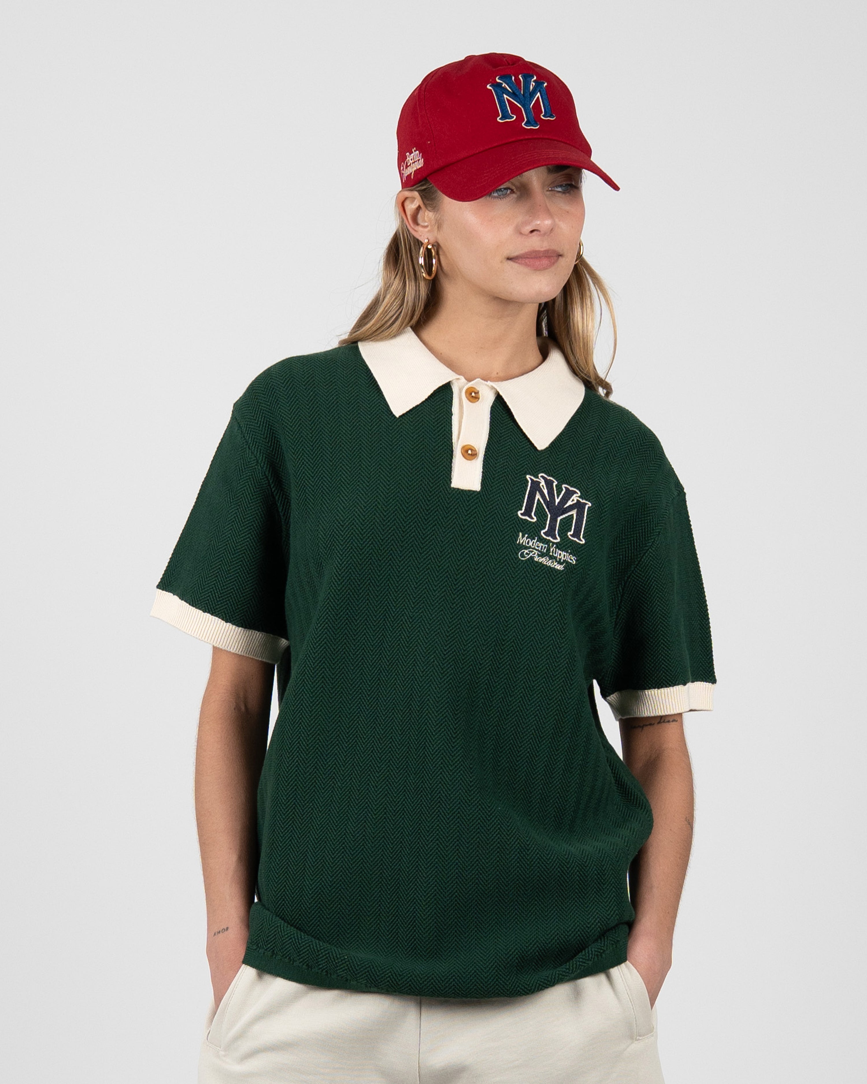 Off Season Knit Polo Dark Green