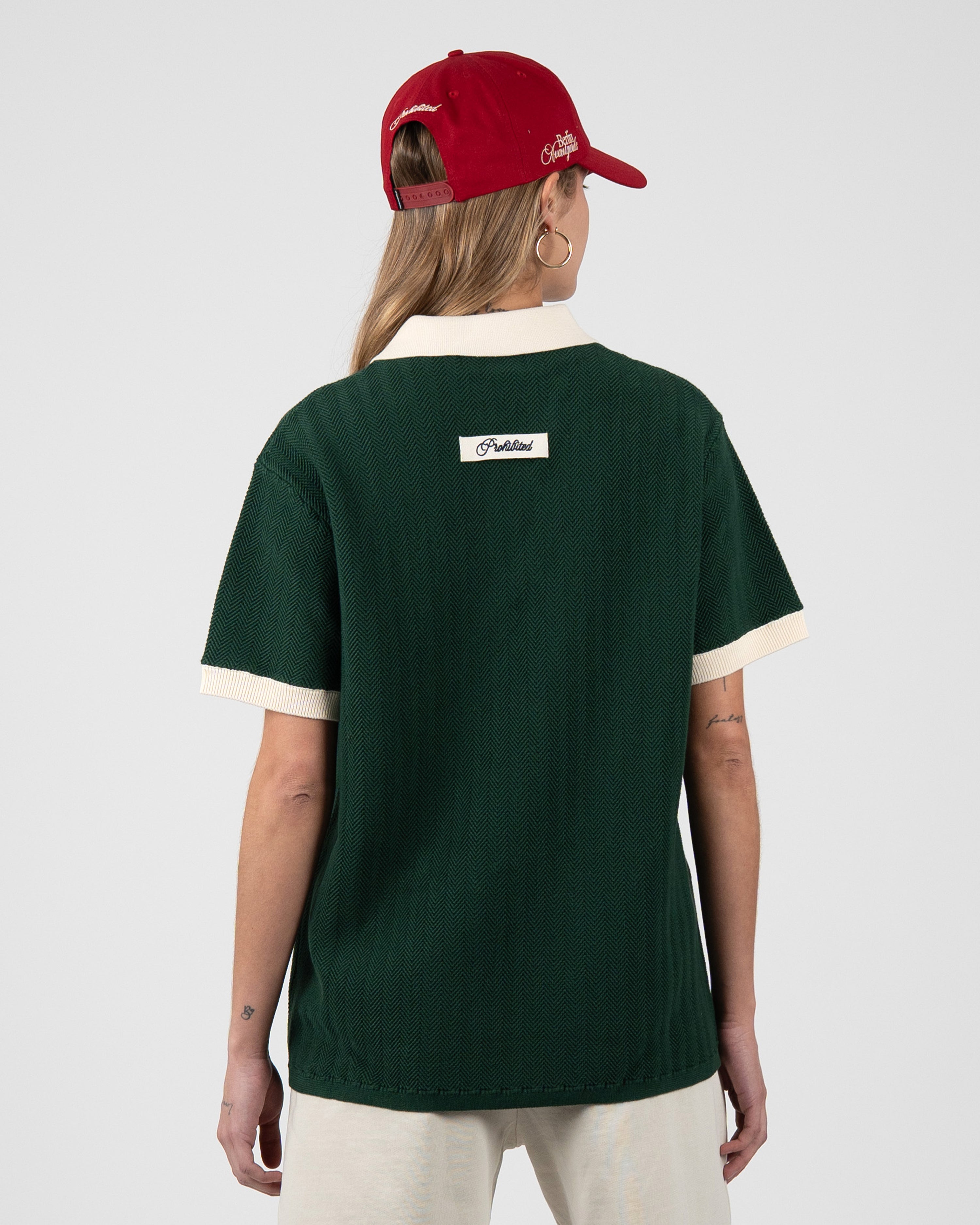 Off Season Knit Polo Dark Green