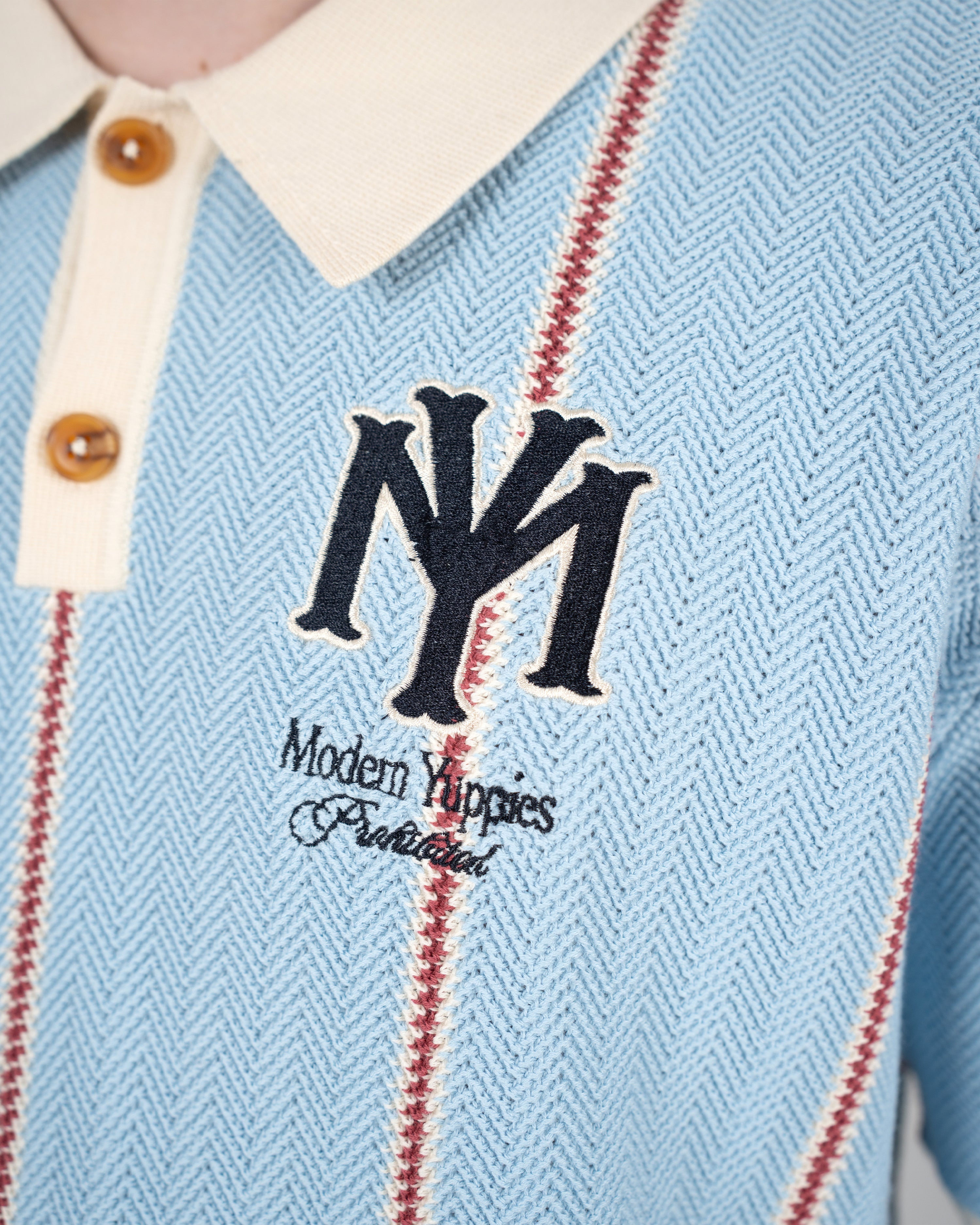Off Season Knit Polo Blue