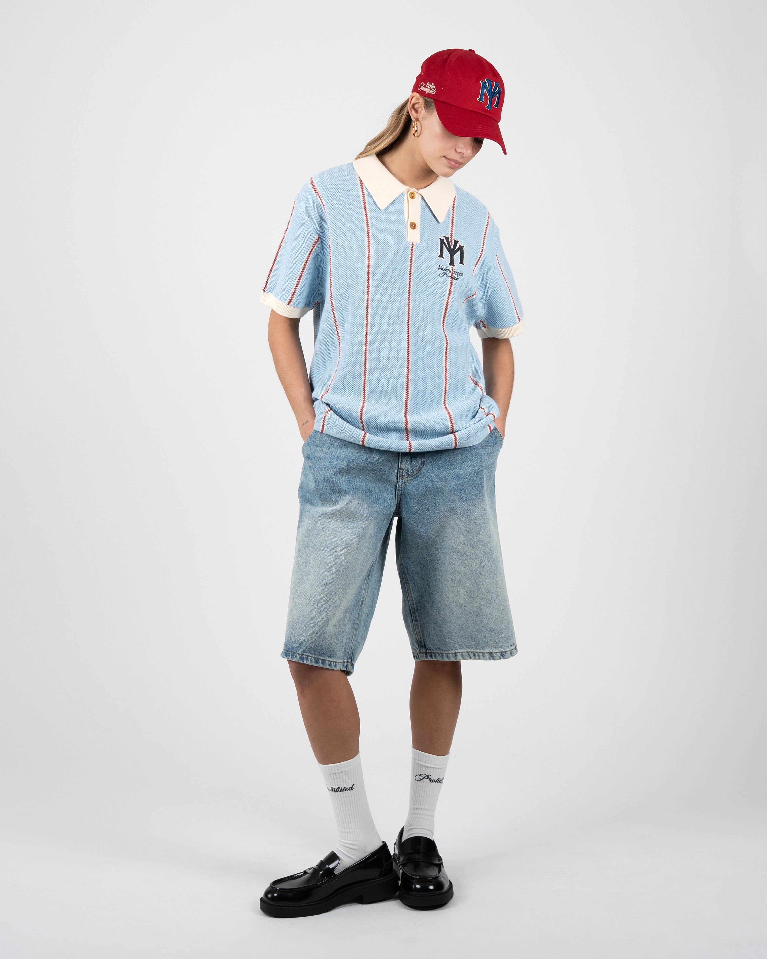 Off Season Knit Polo Blue