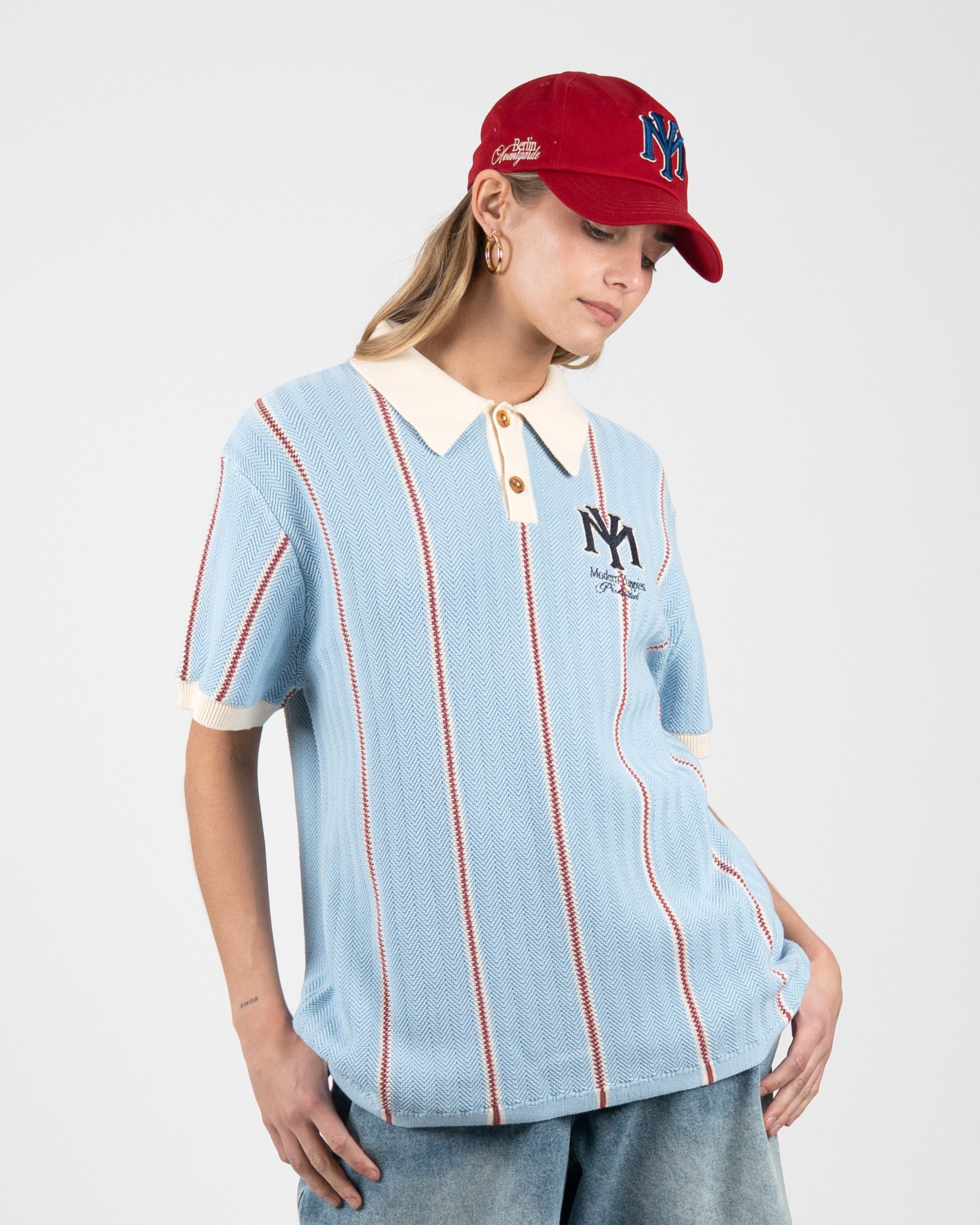 Off Season Knit Polo Blue