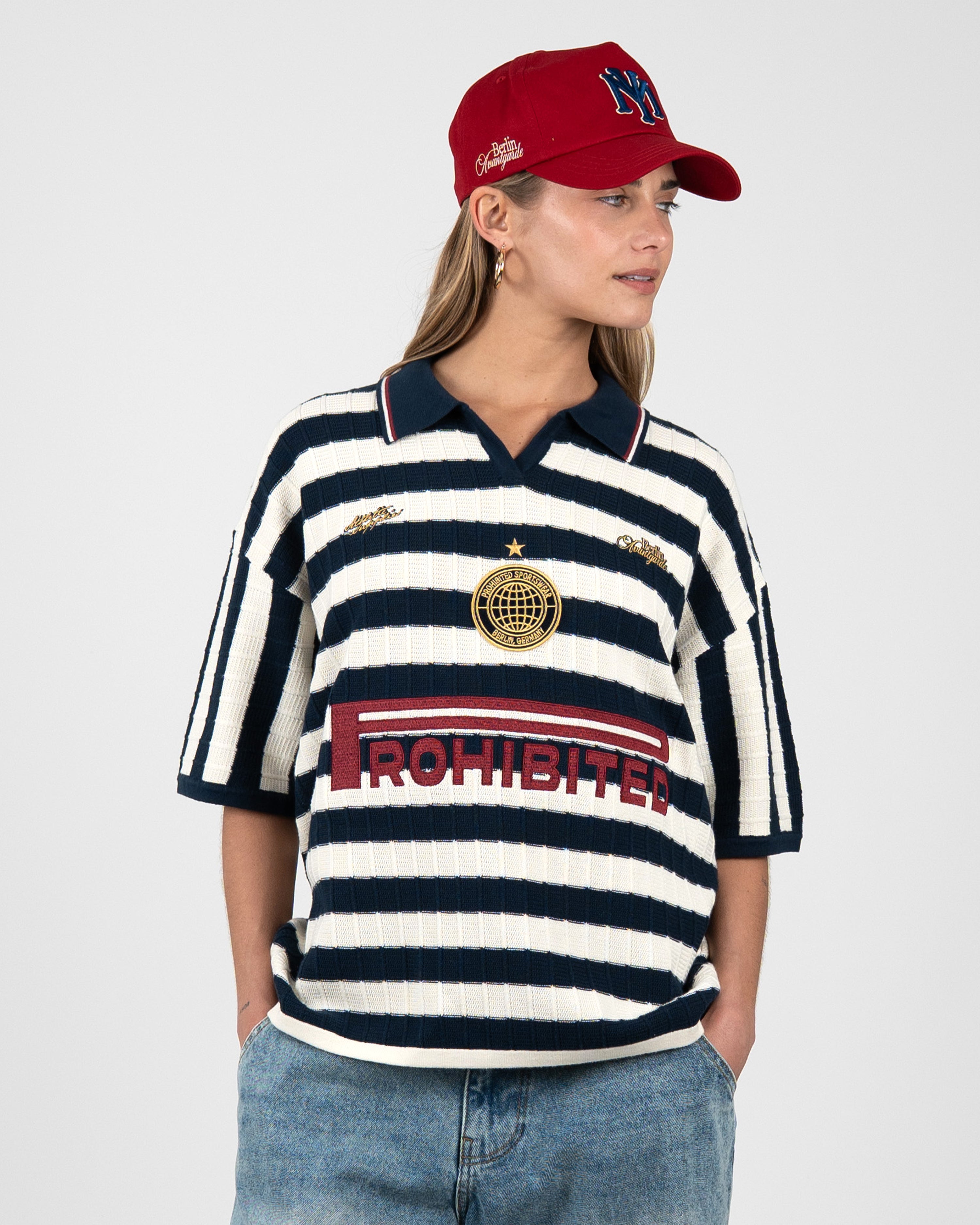 Segment Knit Trikot Navy