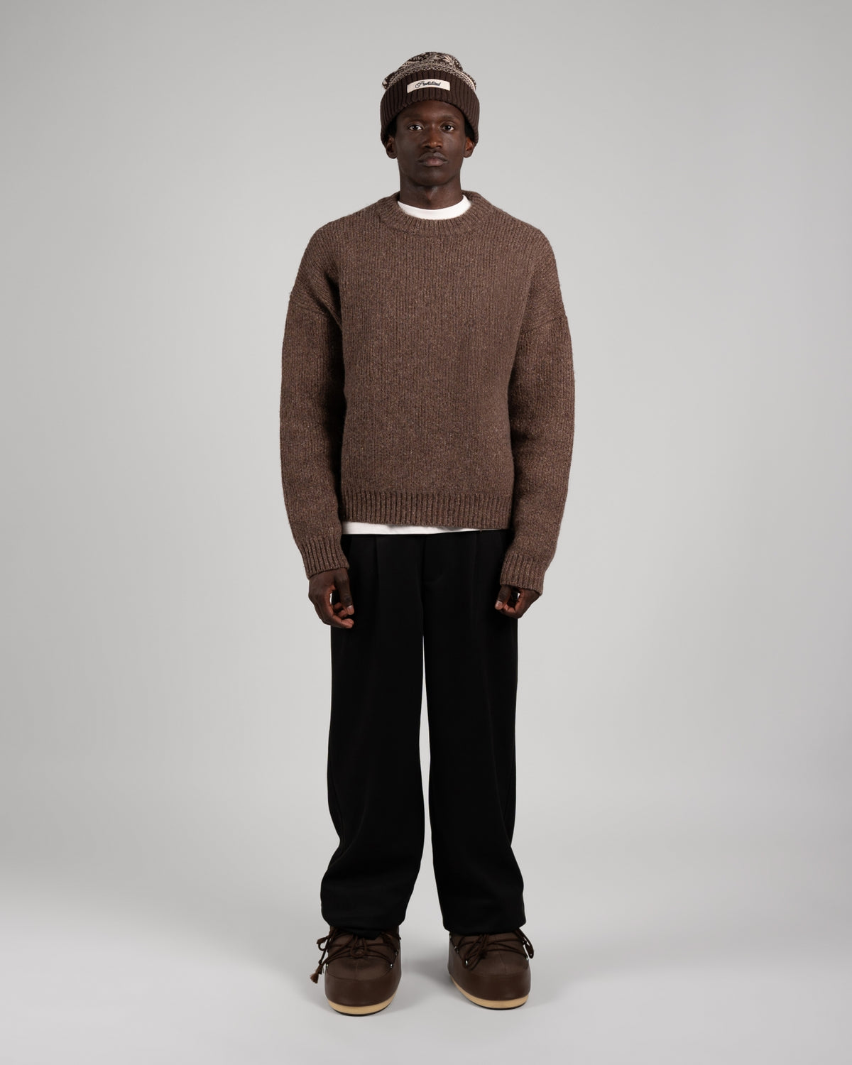 Alpine Cabin Wool Knit Sweater | Brown