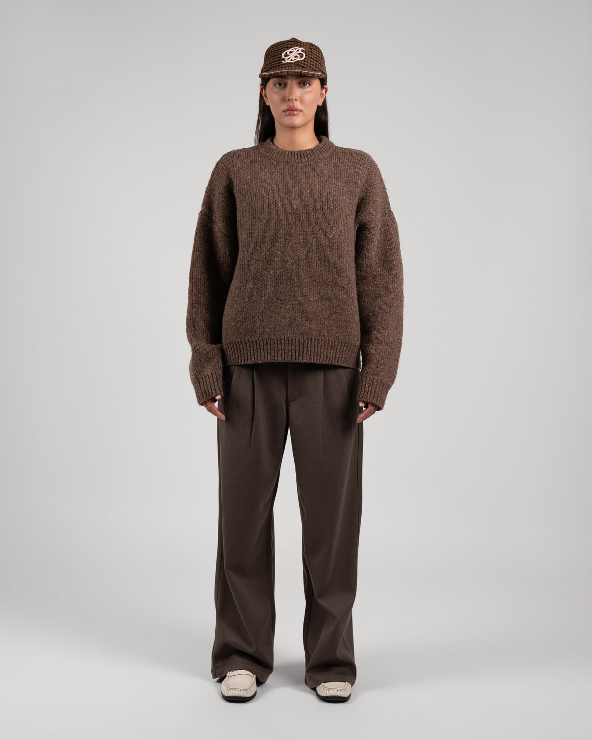 Alpine Cabin Wool Knit Sweater | Brown