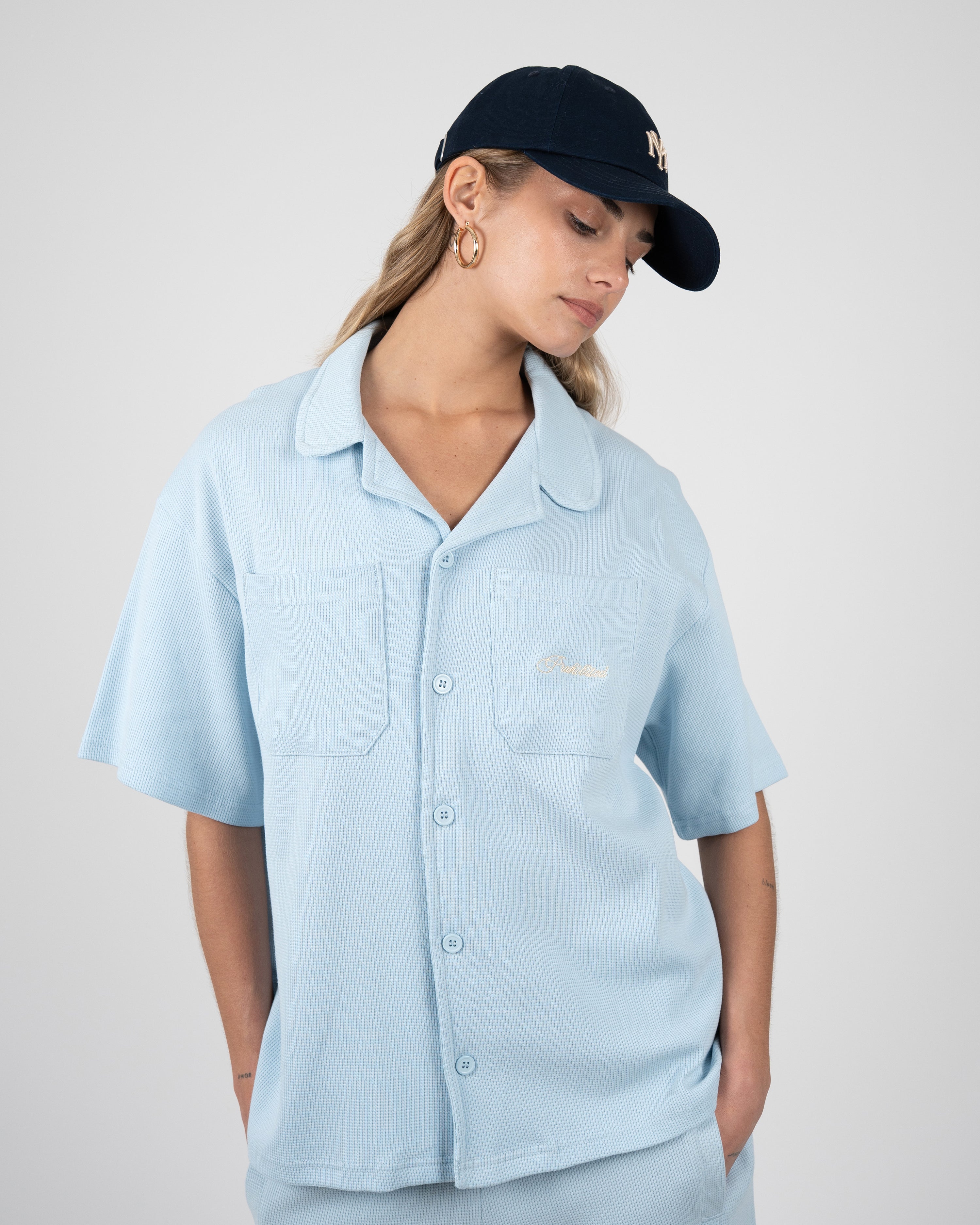 Seaside Waffle Shirt Sky Blue