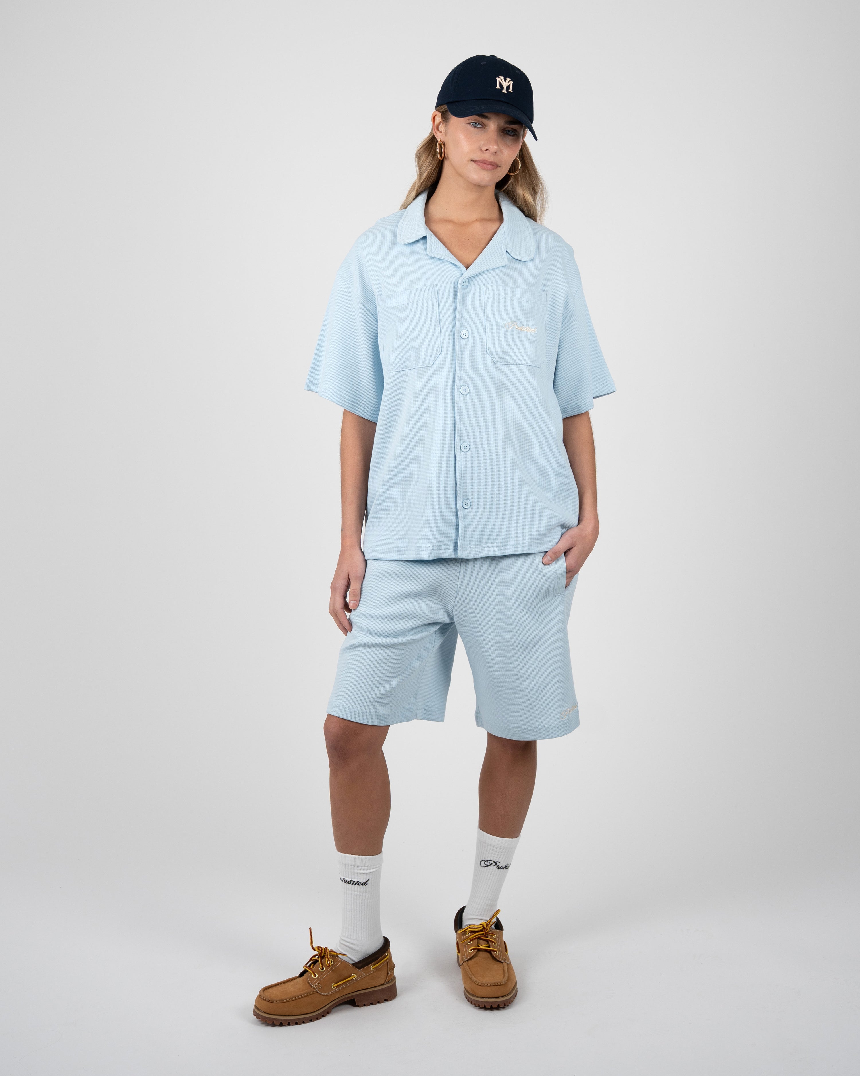 Seaside Waffle Shirt Sky Blue