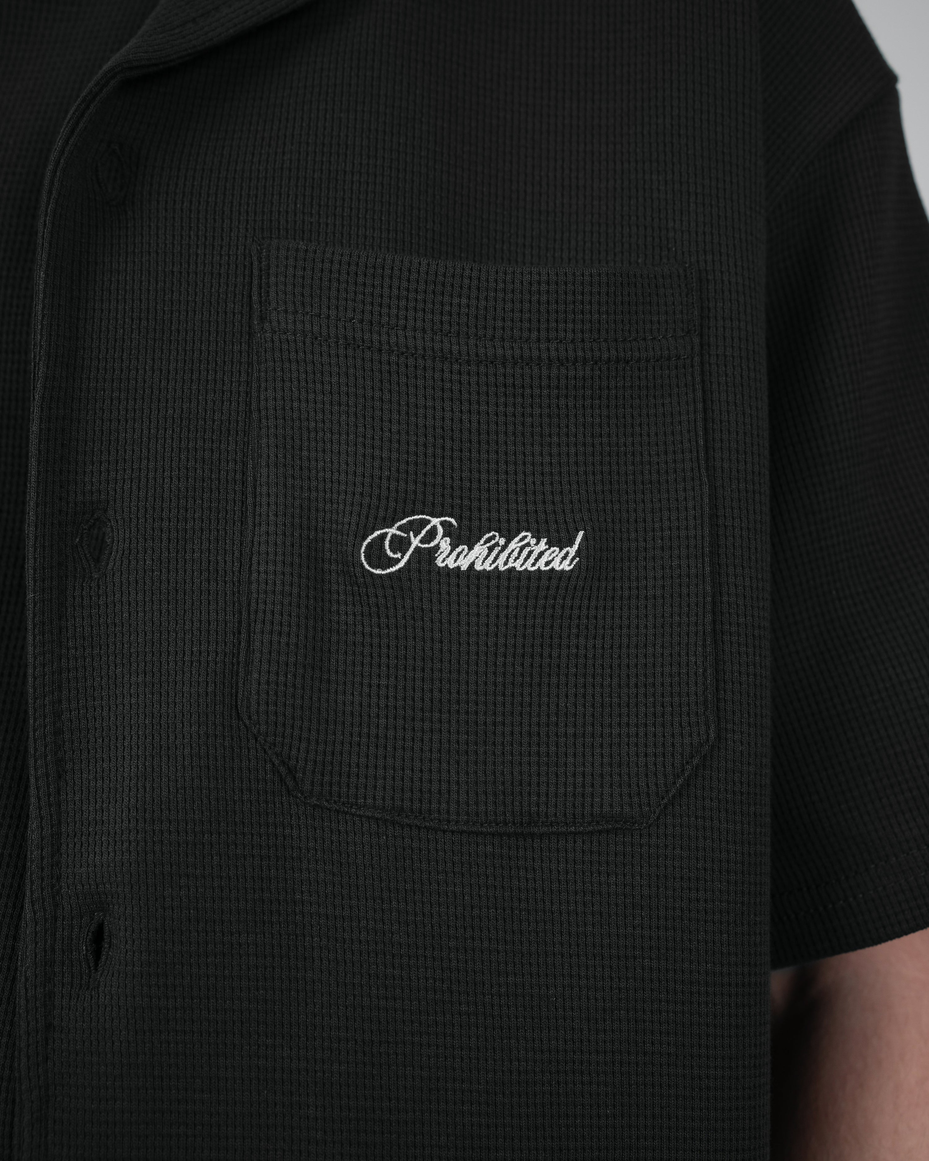 Seaside Waffle Shirt Black