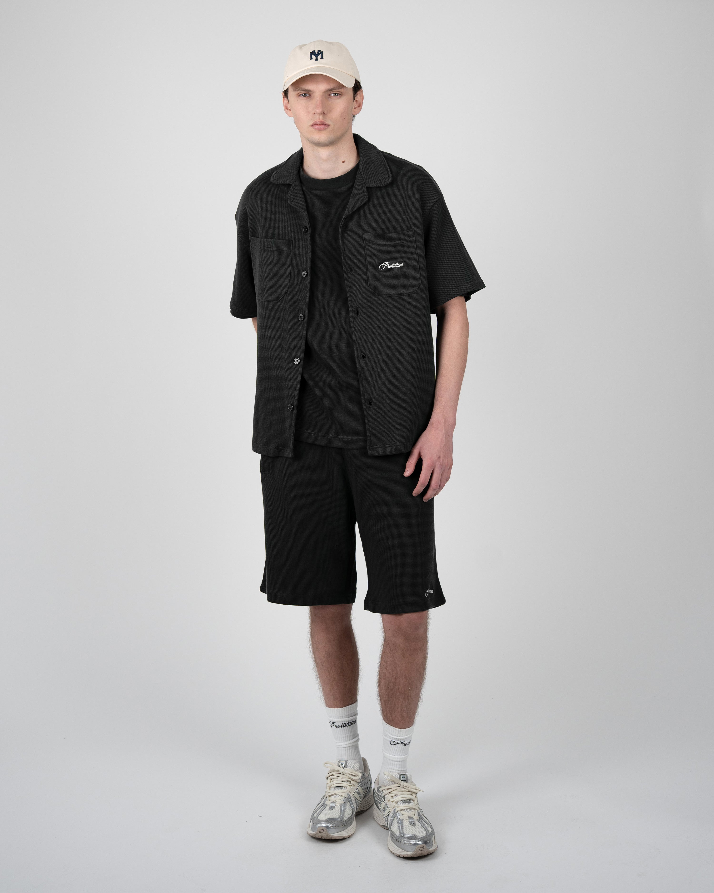 Seaside Waffle Shirt Black