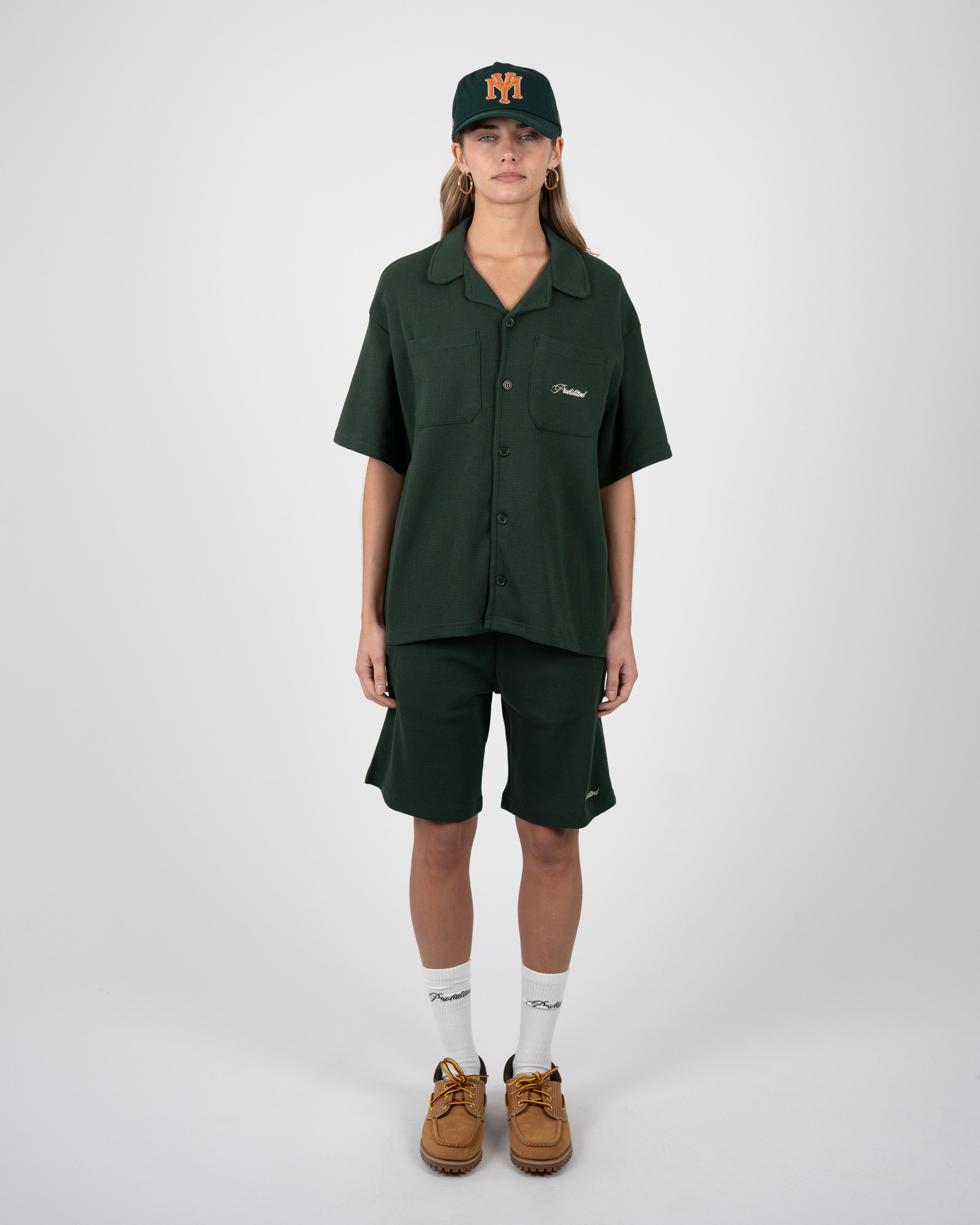 Seaside Waffle Shorts Green