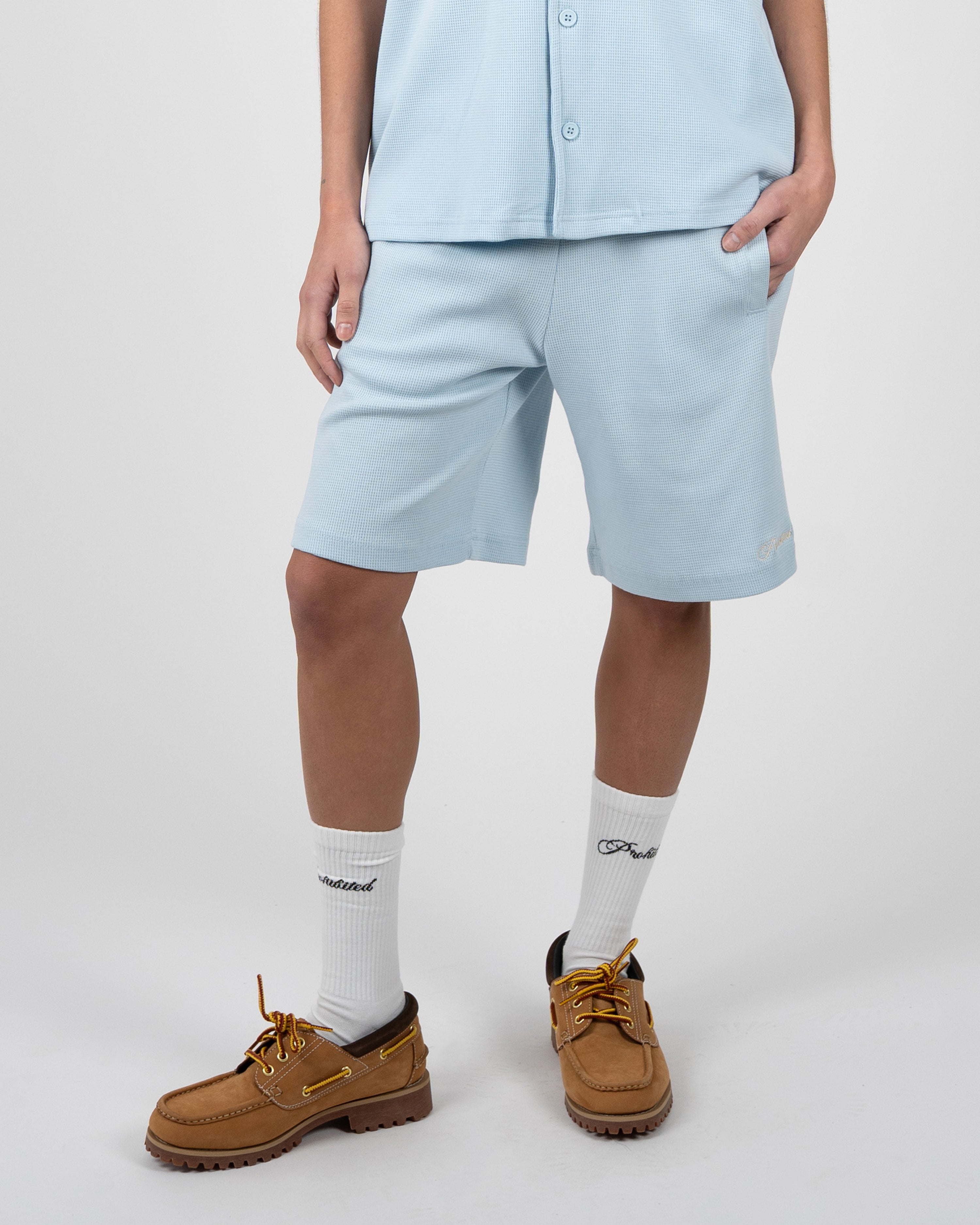 Seaside Waffle Shorts Sky Blue