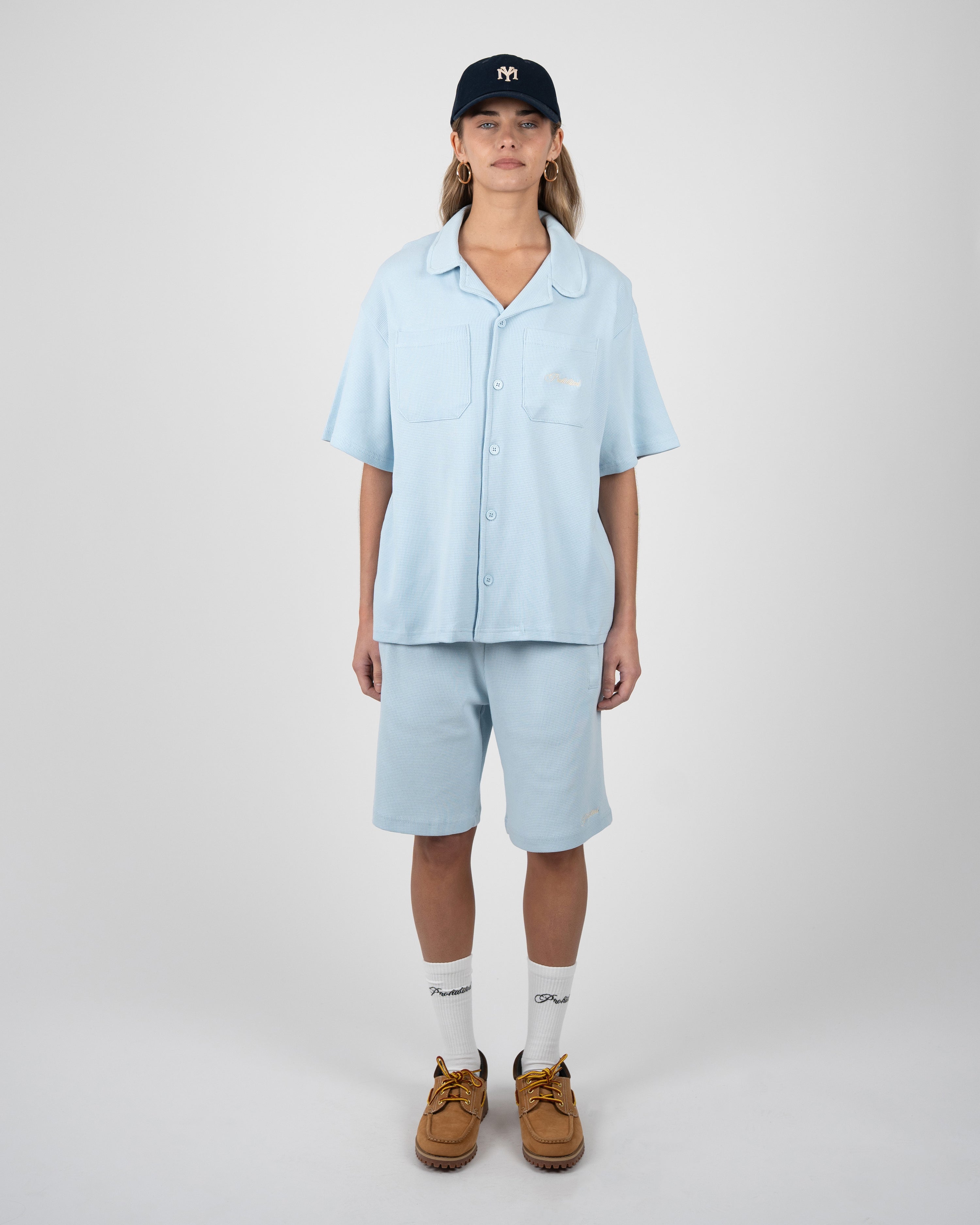 Seaside Waffle Shorts Sky Blue
