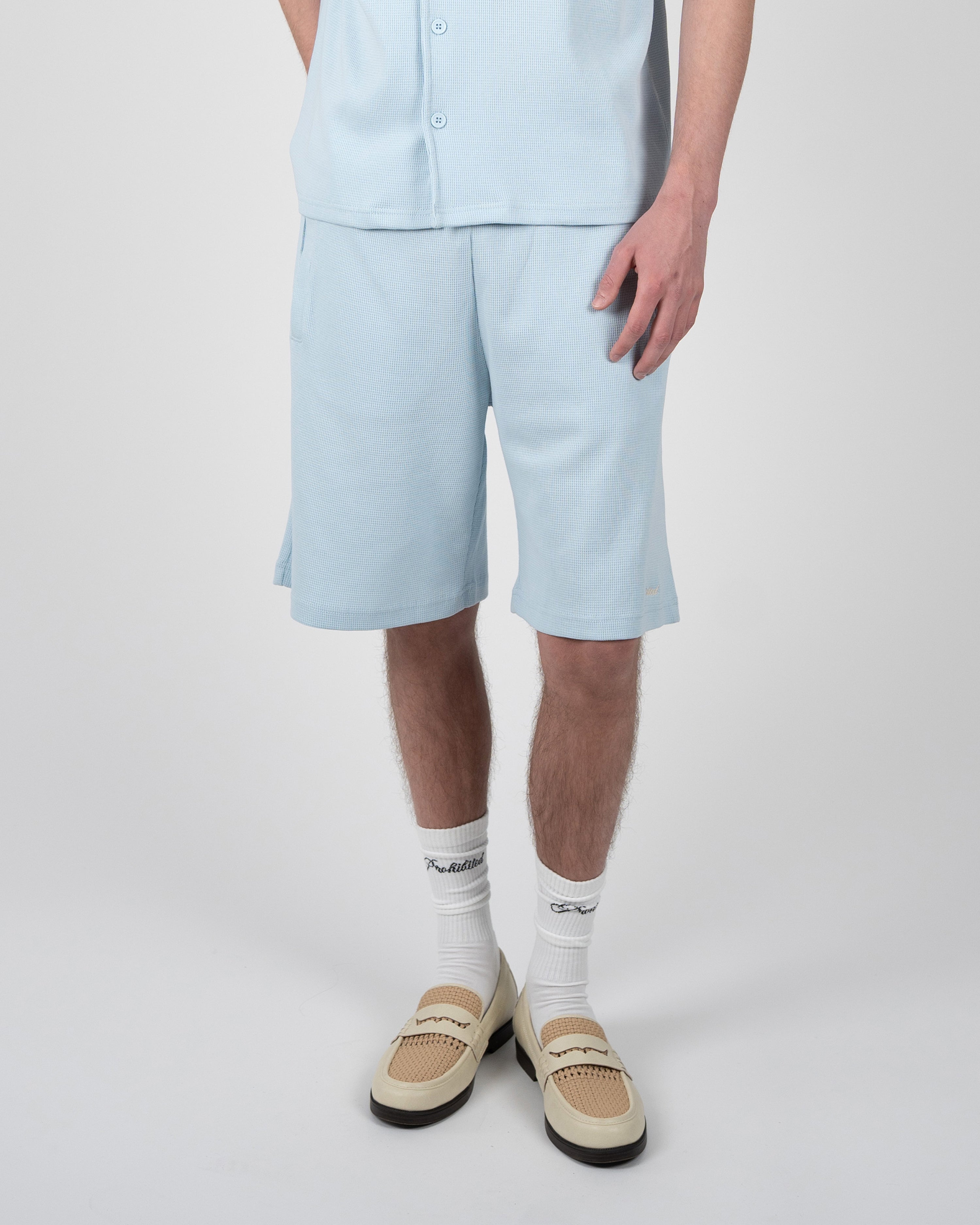 Seaside Waffle Shorts Sky Blue