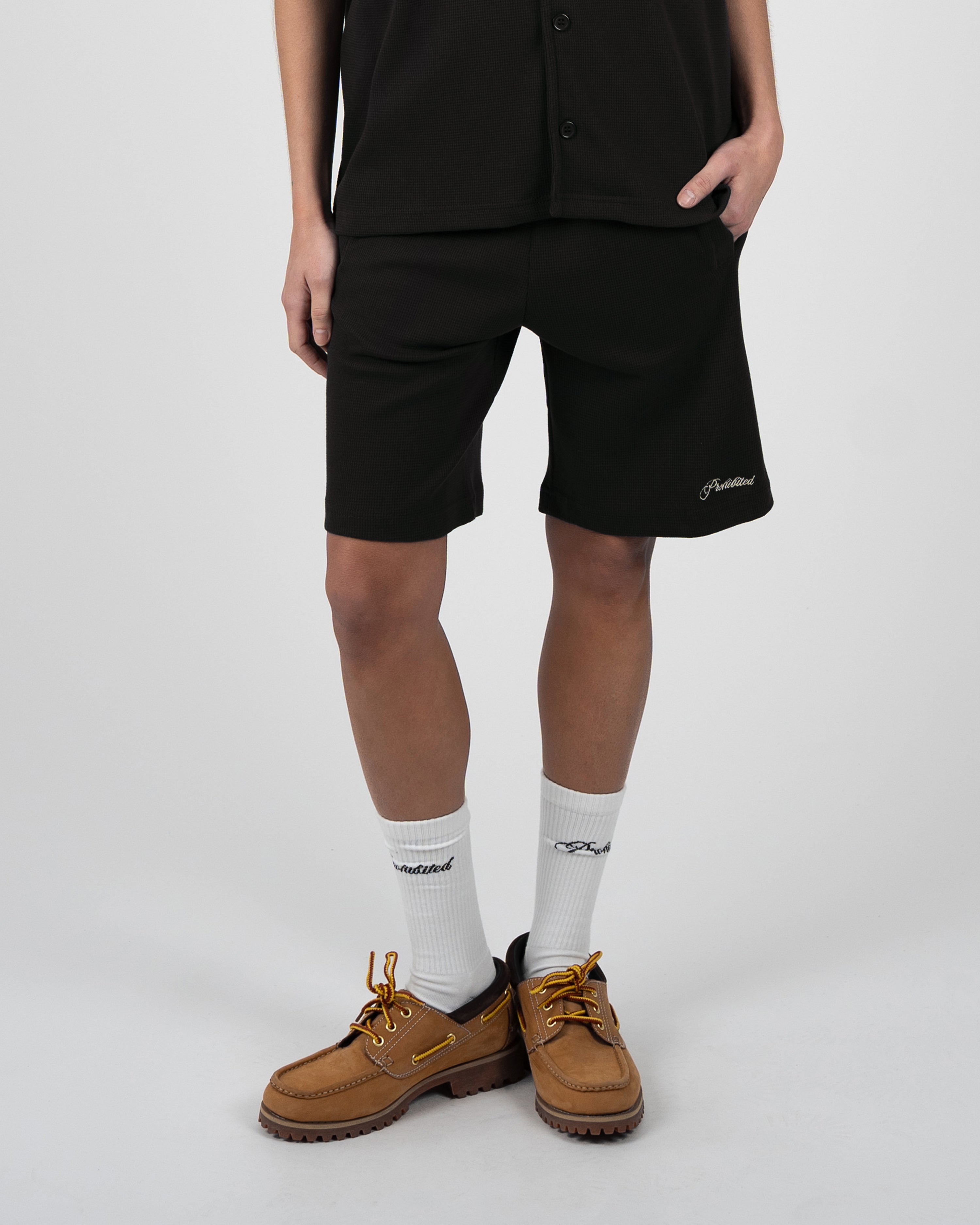 Seaside Waffle Shorts Black