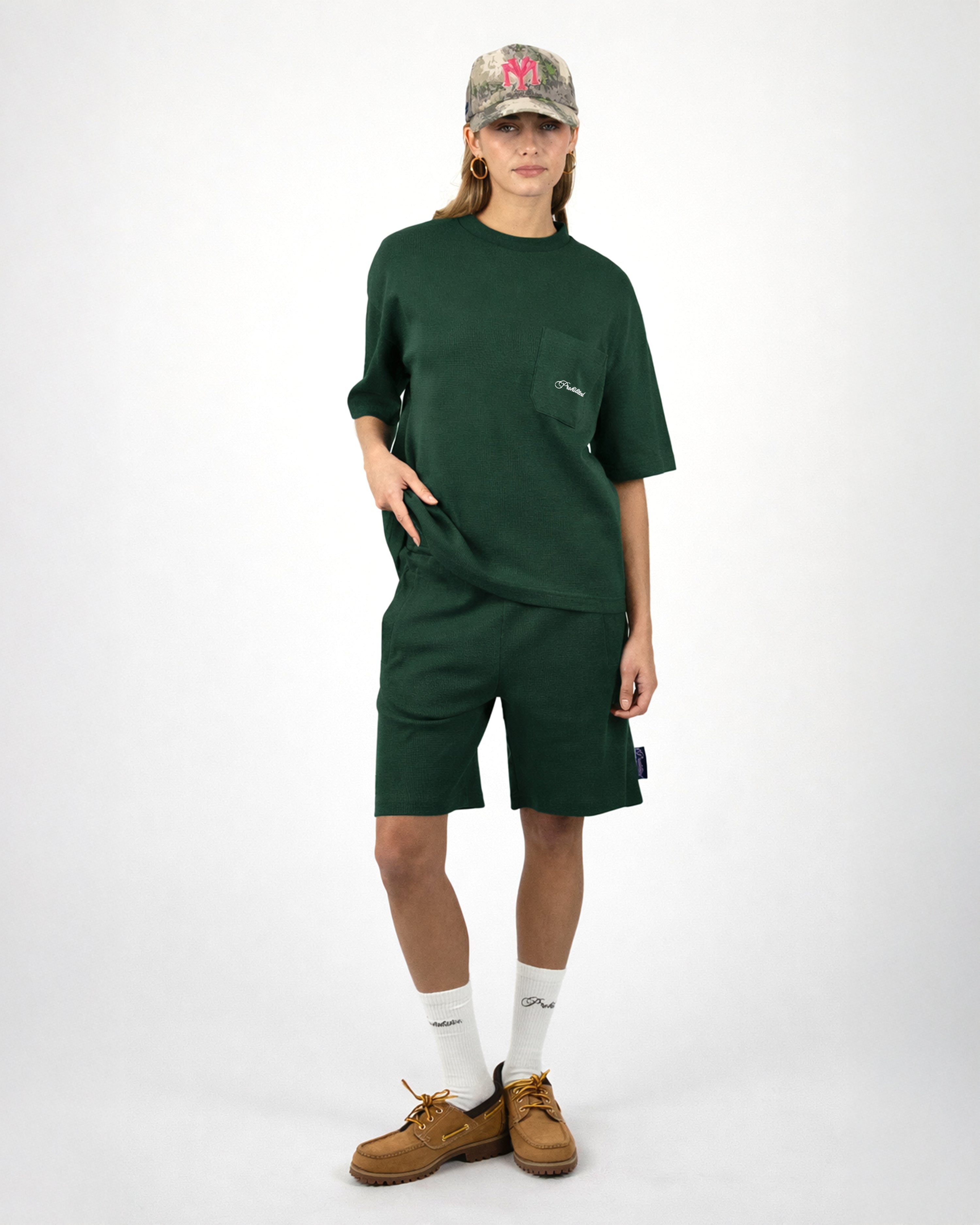 Seaside Waffle Tee Green