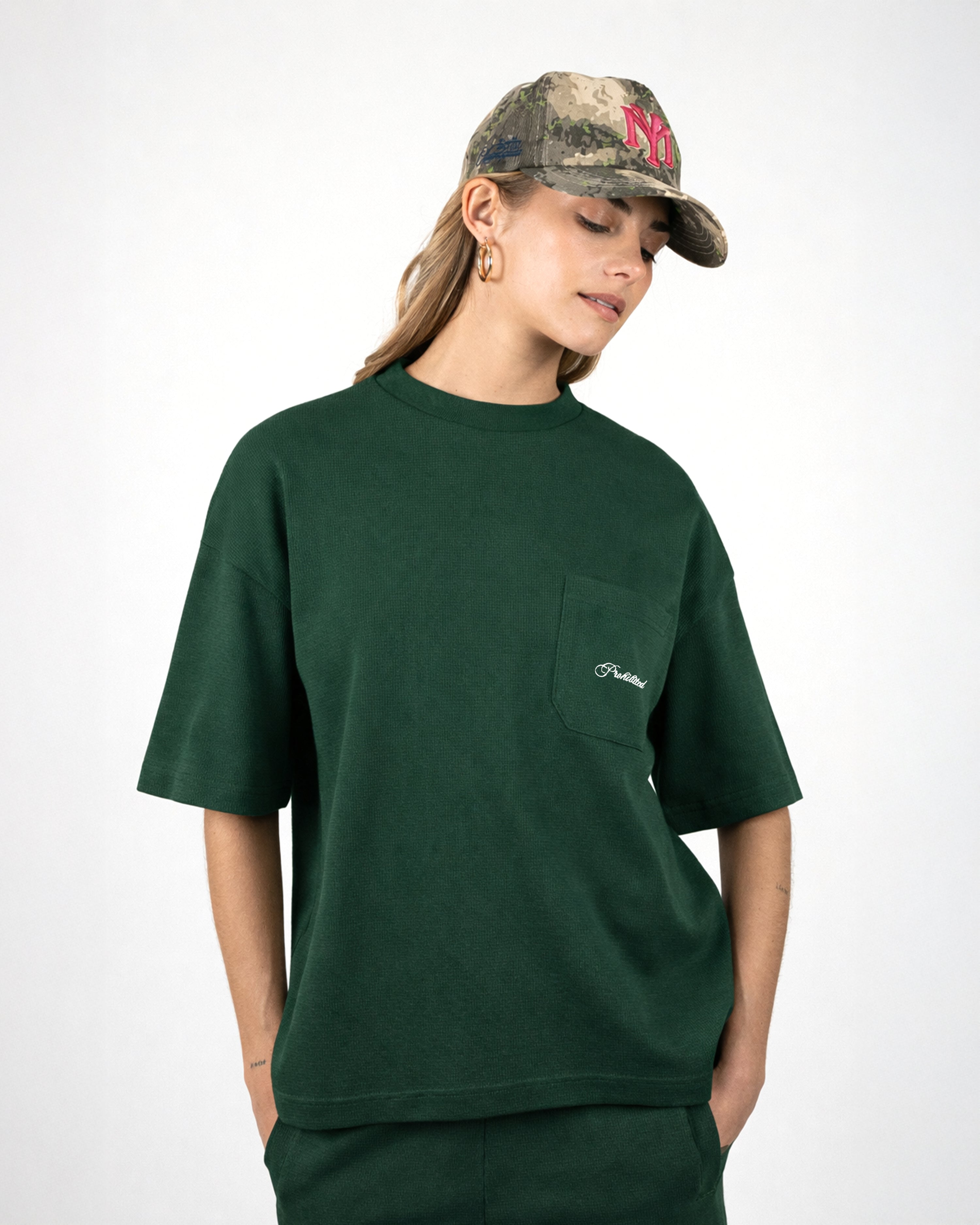 Seaside Waffle Tee Green
