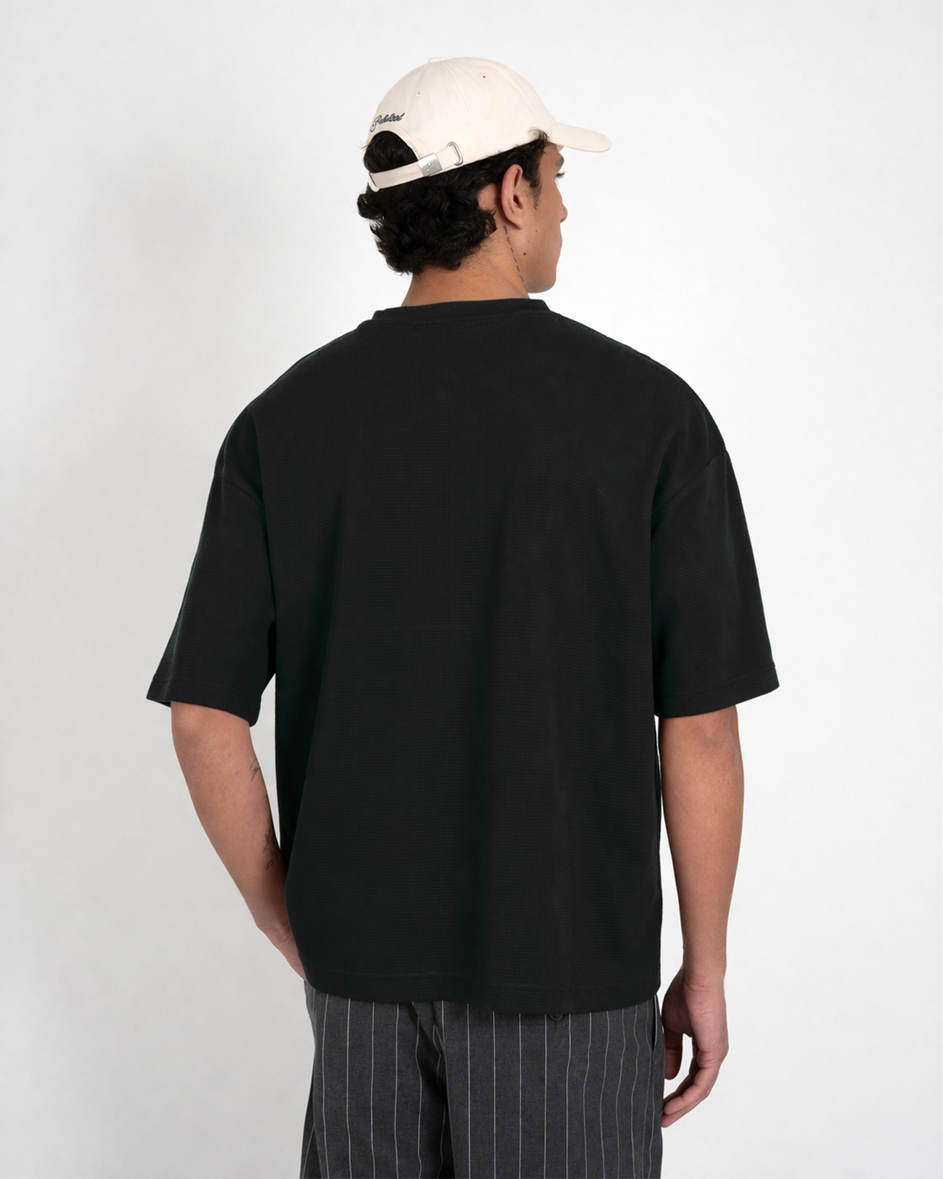Seaside Waffle Tee Black